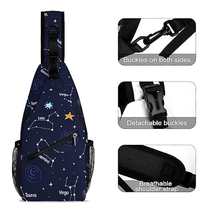 Colorful Zodiac Pattern Backpack Shoulder Bag Gym Bag