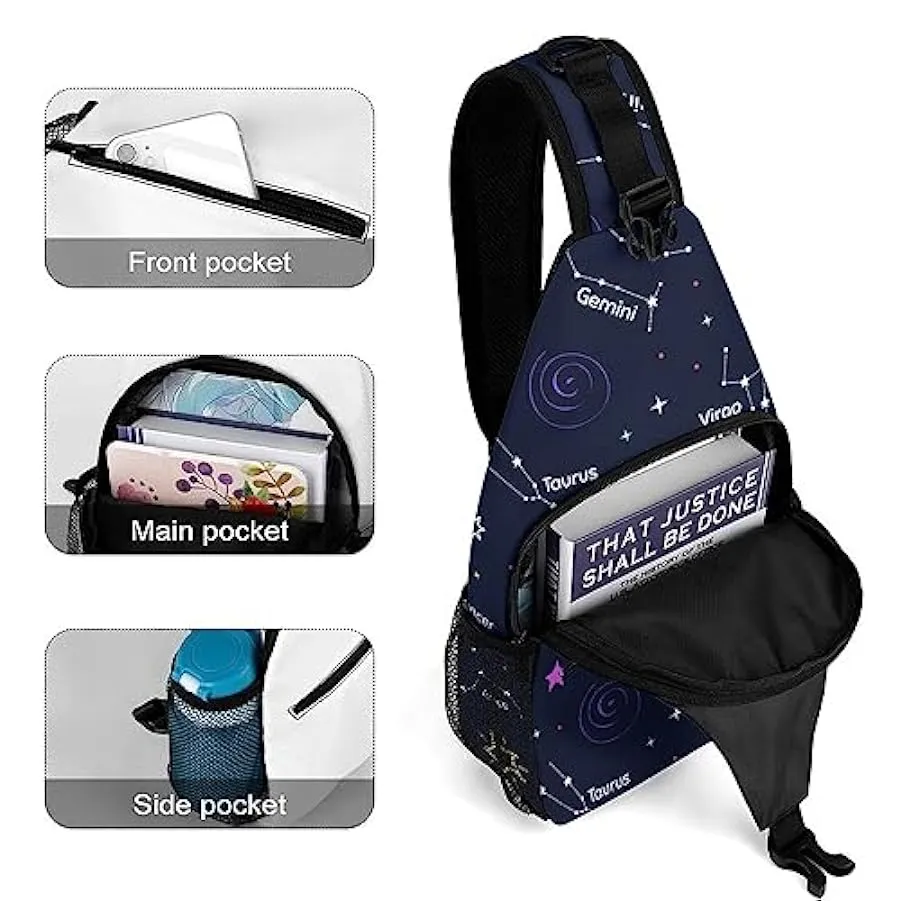 Colorful Zodiac Pattern Backpack Shoulder Bag Gym Bag