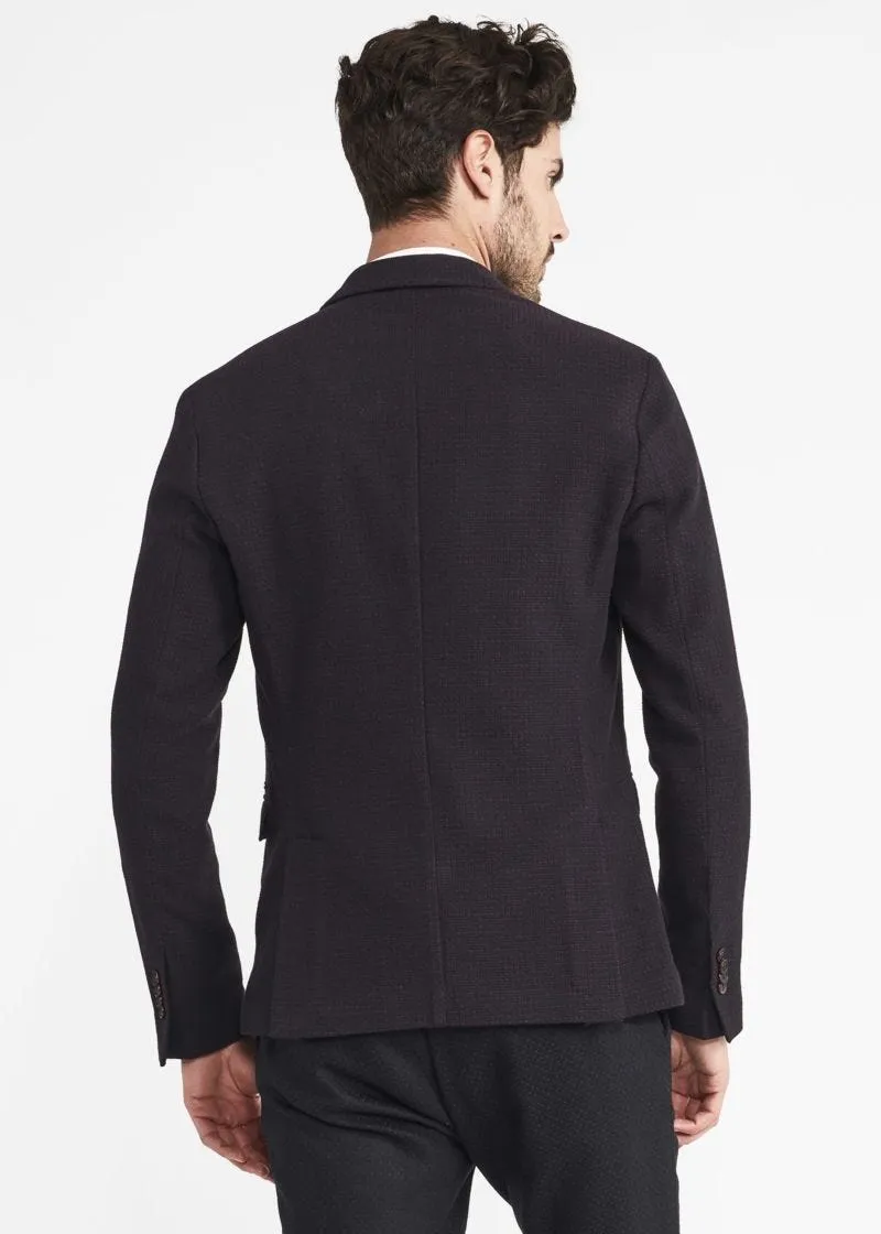 Cotton reinforced single-breasted jacket.