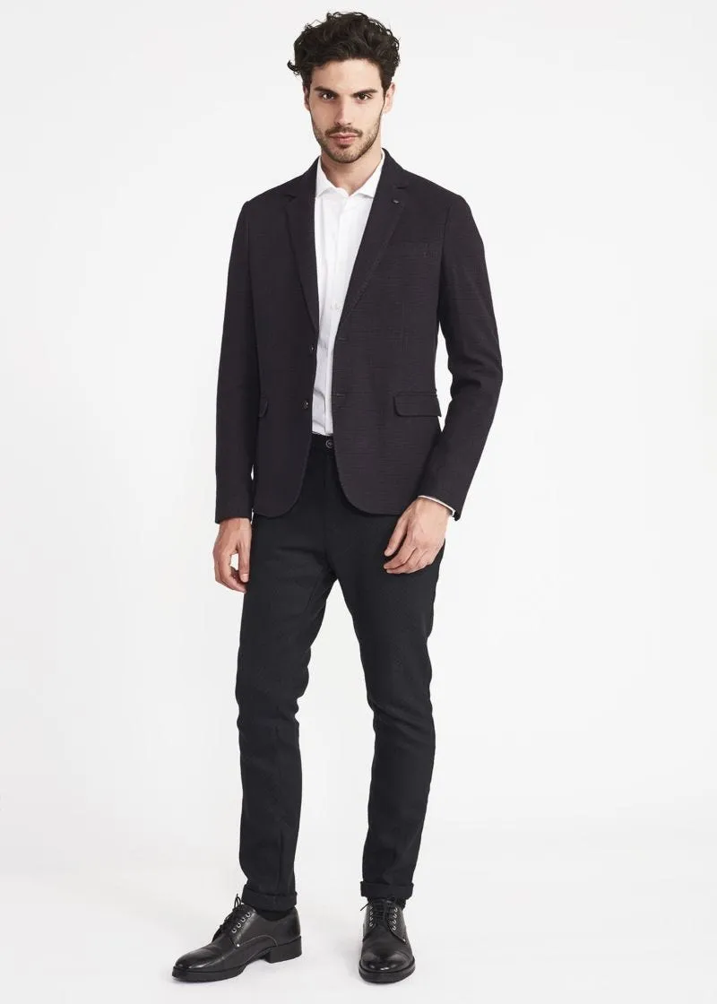 Cotton reinforced single-breasted jacket.