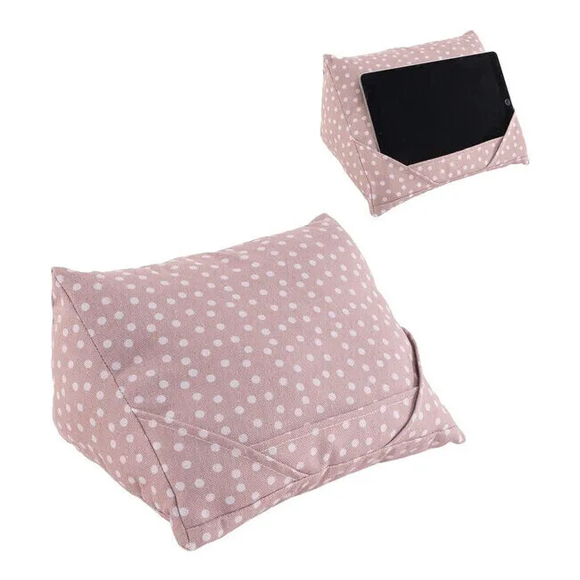 Cuscino per tablet rosa a pois