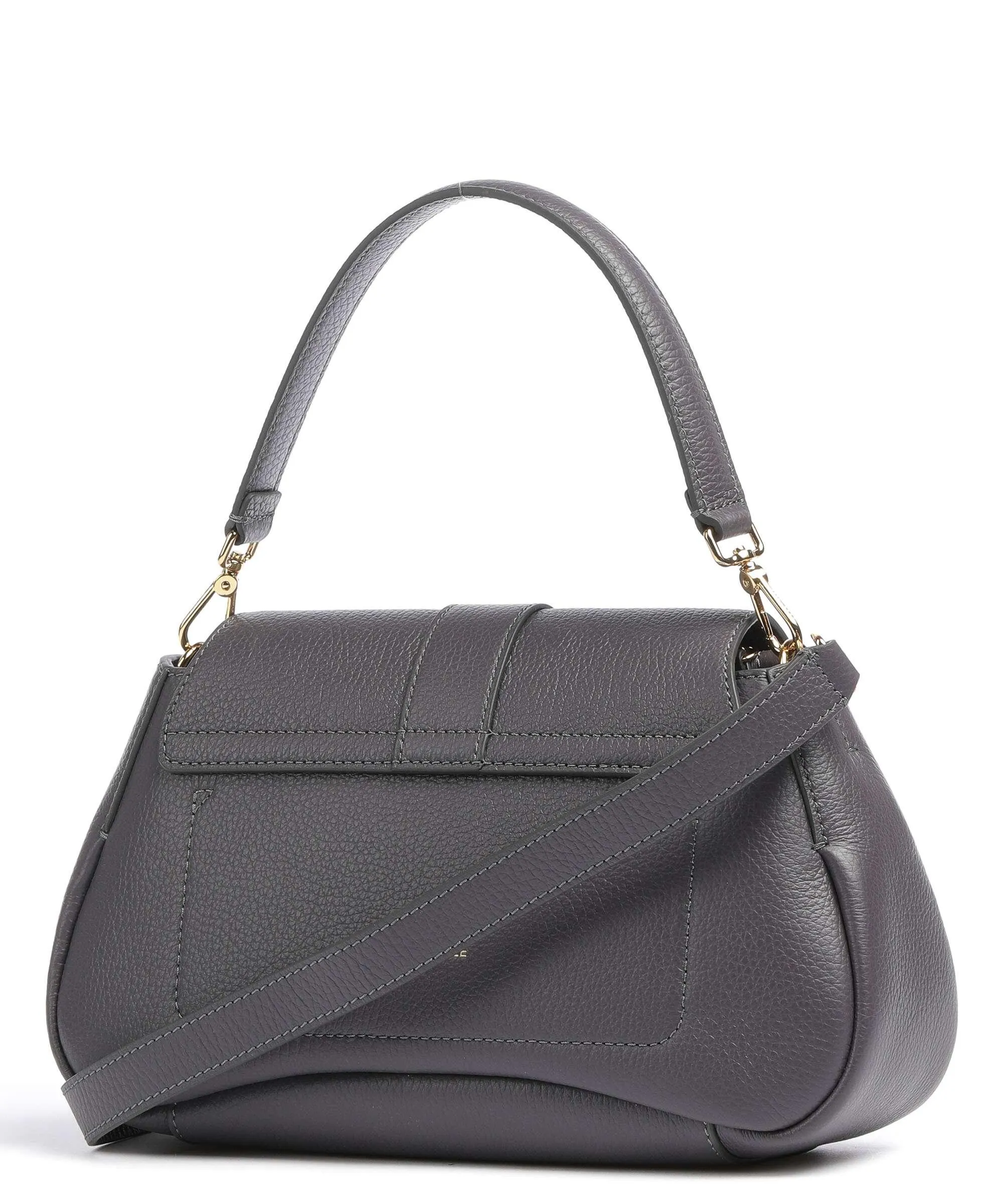 Dark Gray Grained Calfskin Himma Ladybug Handbag