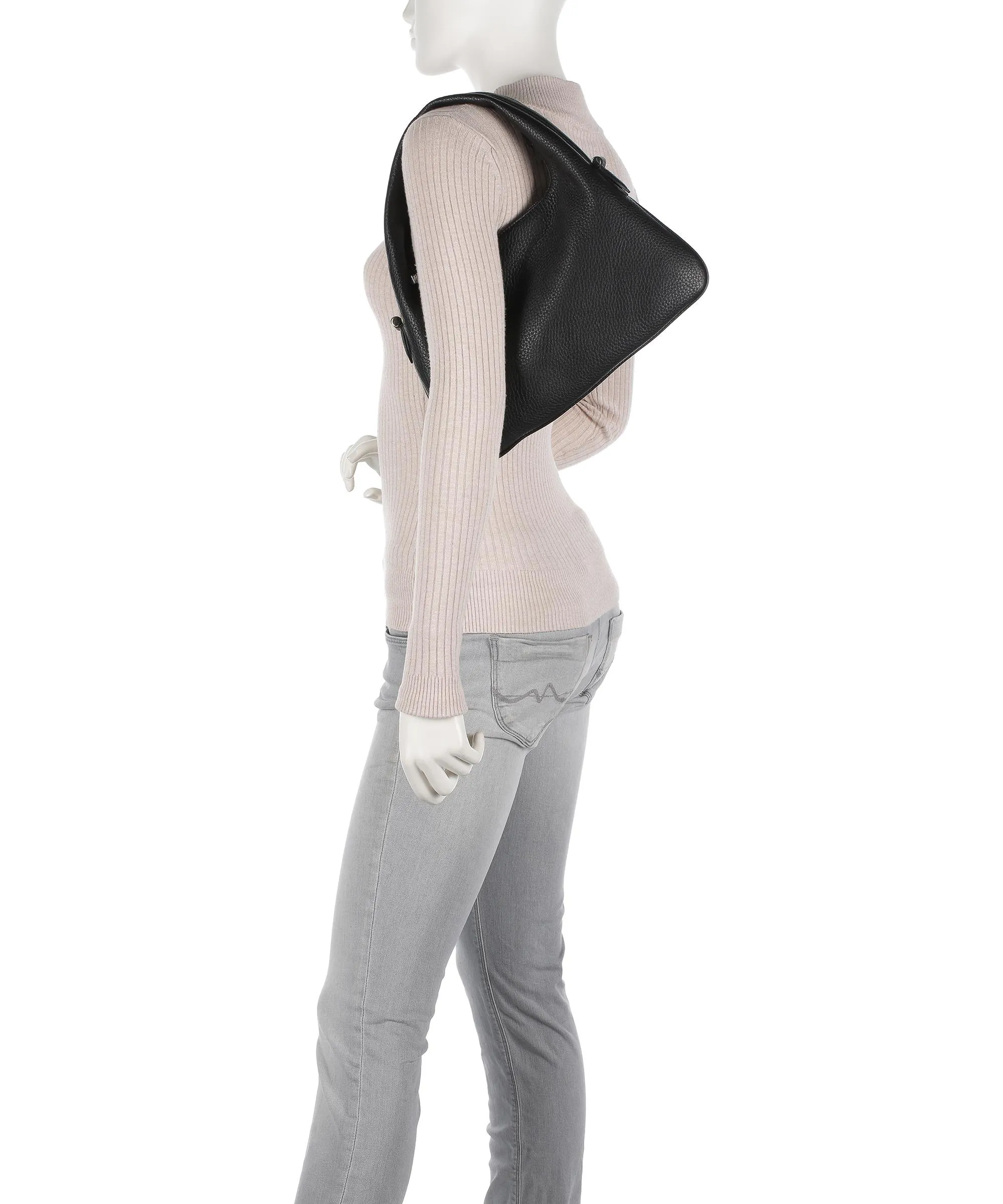 Decadent Copenhagen Tracy Black Granulated Leather Shoulder Bag