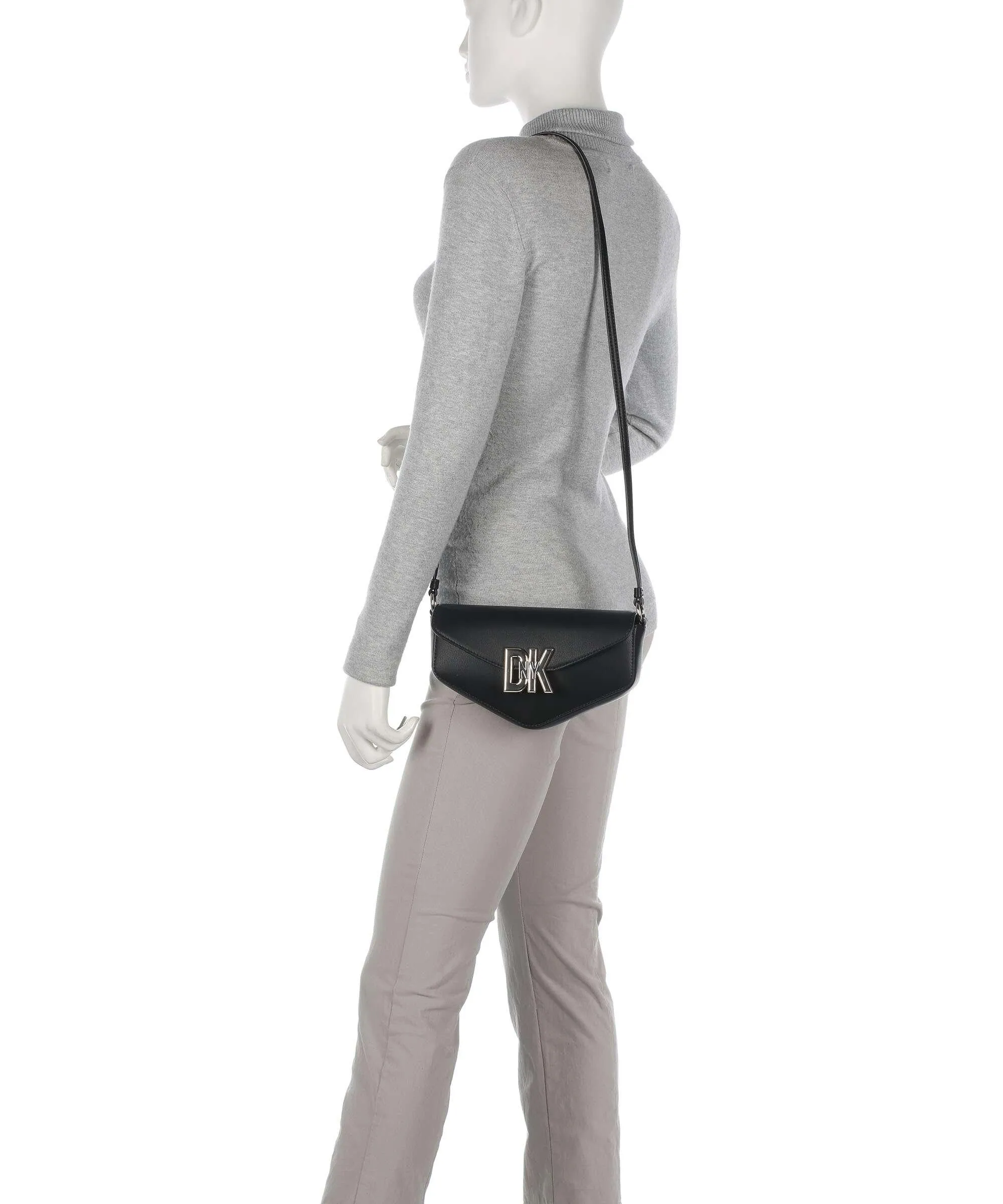DKNY Milano Downtown Black Leather Crossbody Bag