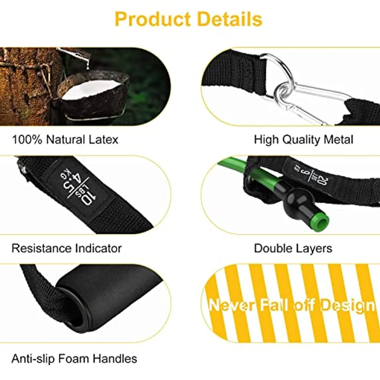 Elastici Fitness - Set di 5 Bande Elastiche da Pilates e Fasce di Resistenza Estensori