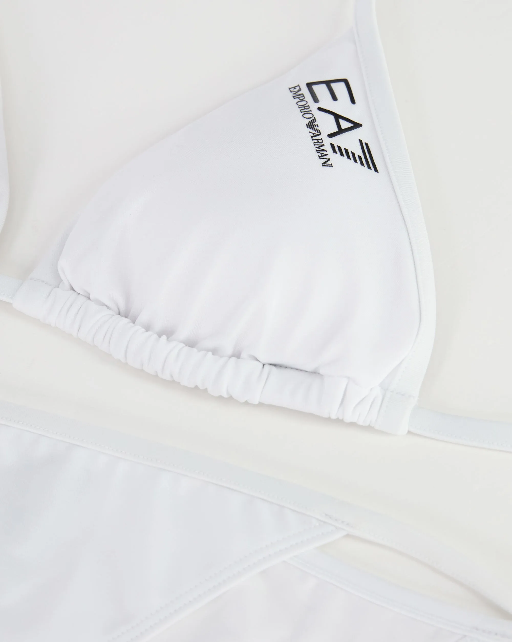 Emporio Armani EA7 White Women's Padded Bikini with Laced Straps