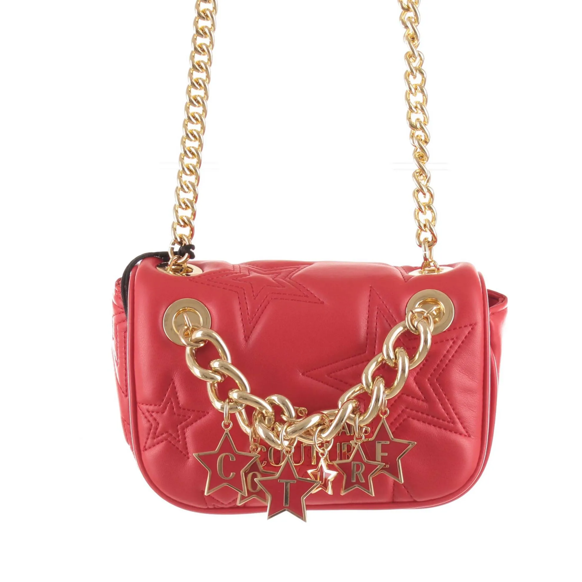 Faux leather shoulder bag with stars