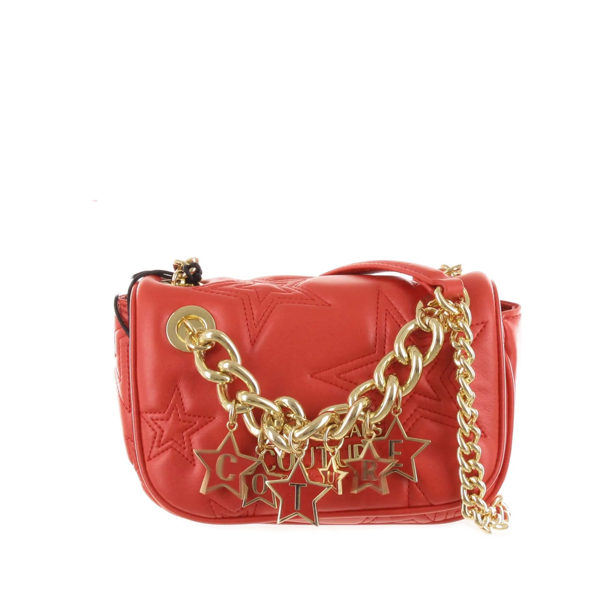 Faux leather shoulder bag with stars