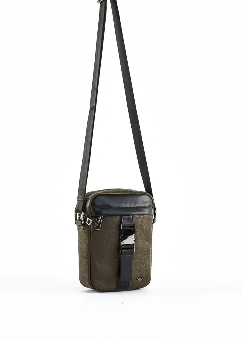Faux leather shoulder bag.