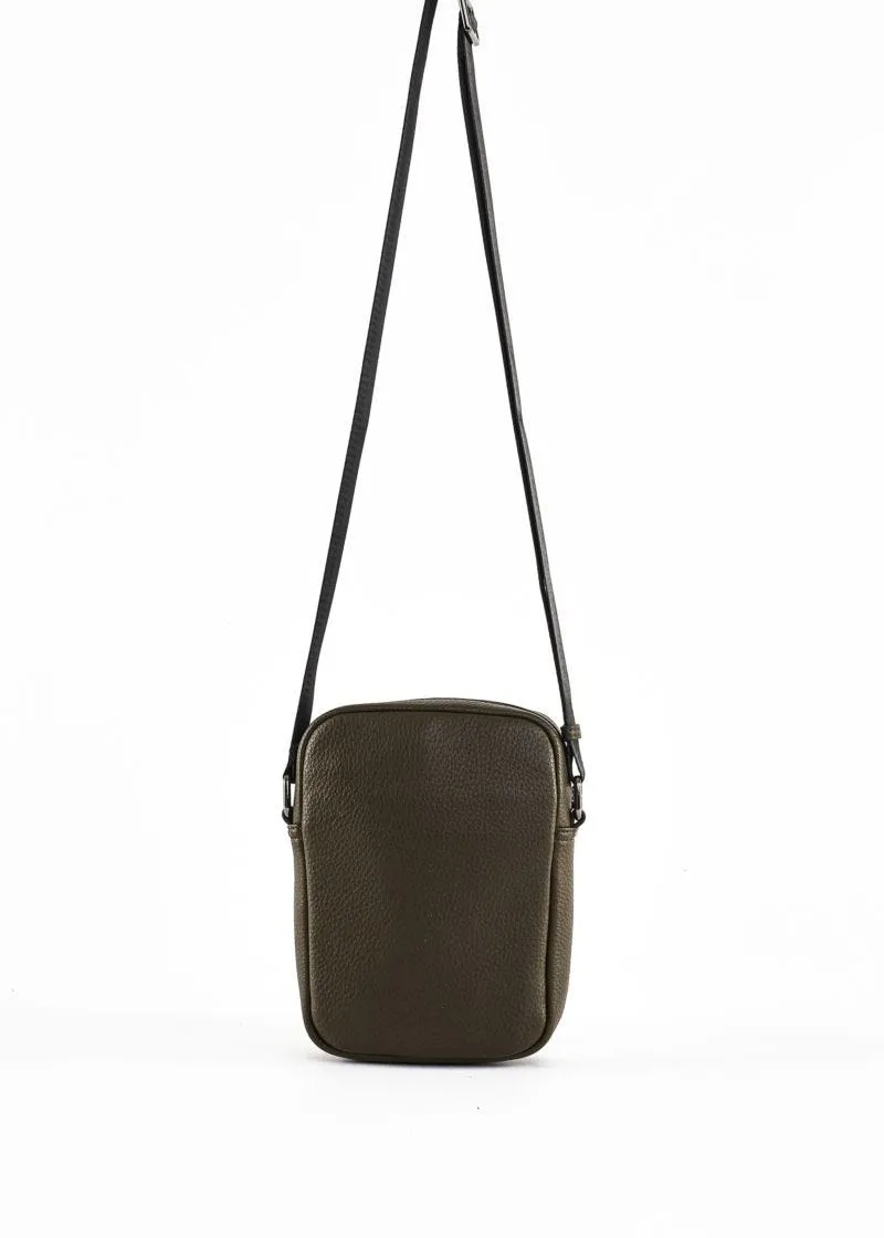 Faux leather shoulder bag.