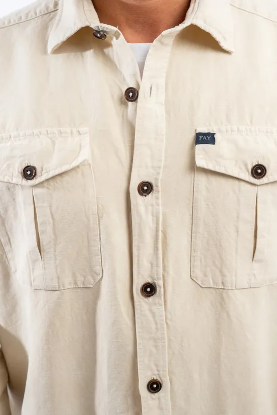 FAY brand new shirt with pockets - NCMA148265TVBG (B003)