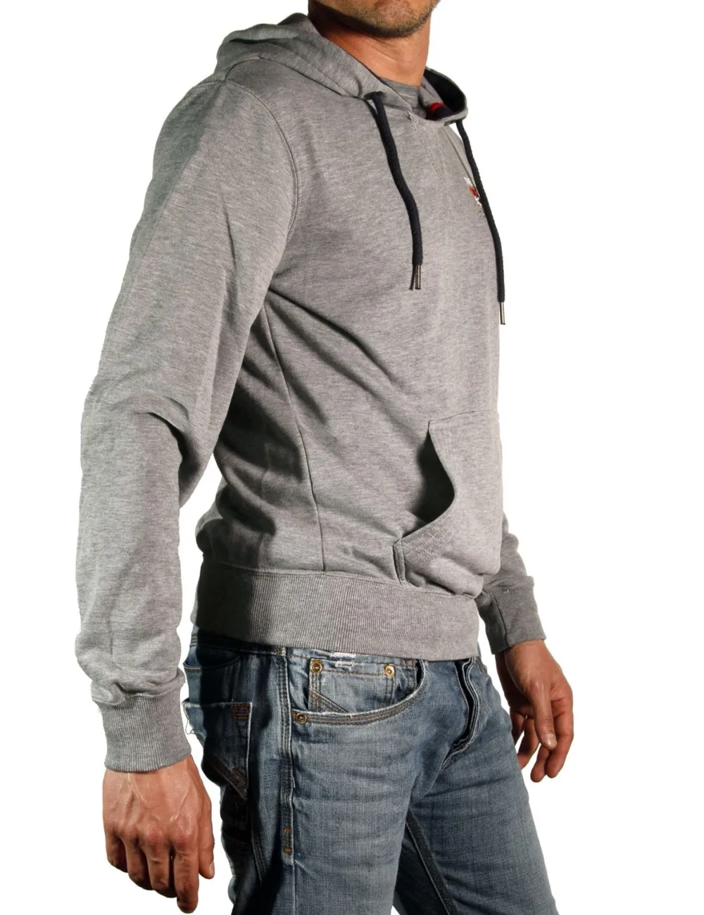 Felpa uomo Yes Zee con cappuccio grigia in cotone