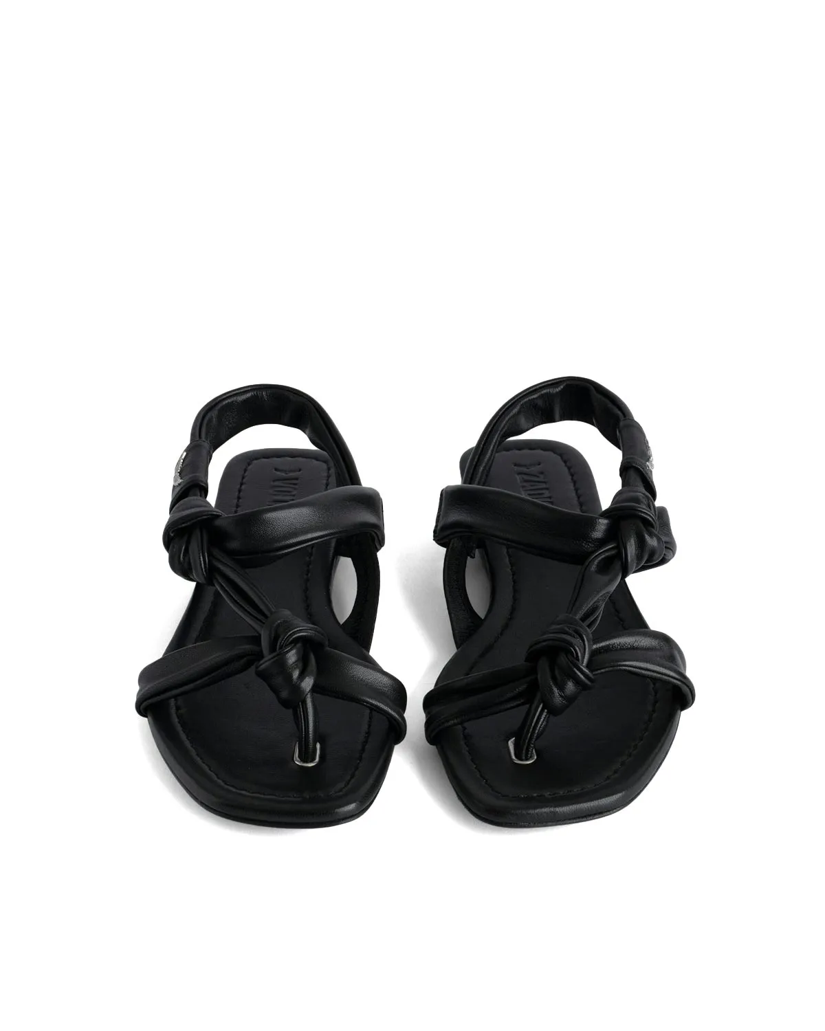 Forget Me Knot black leather sandals