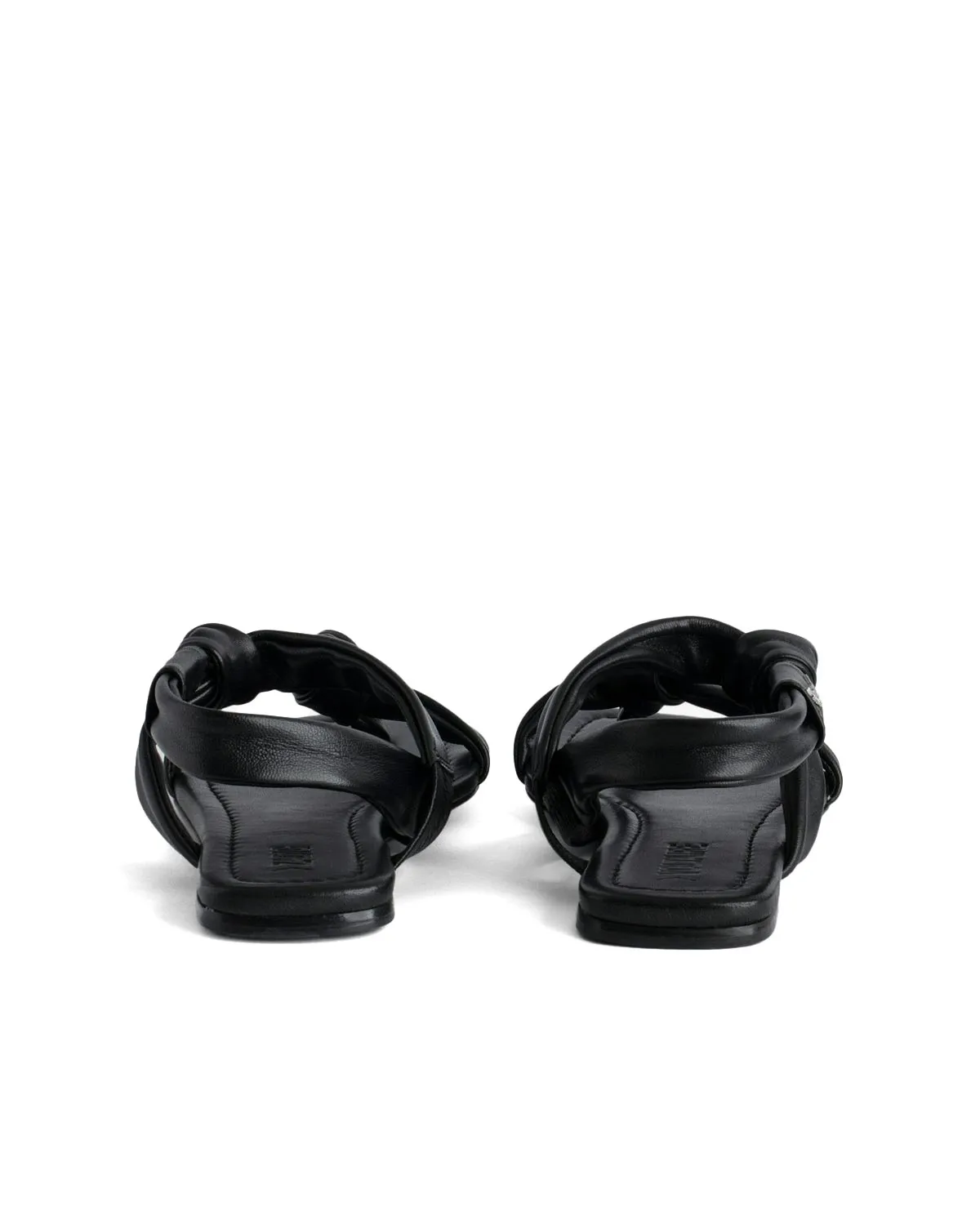 Forget Me Knot black leather sandals