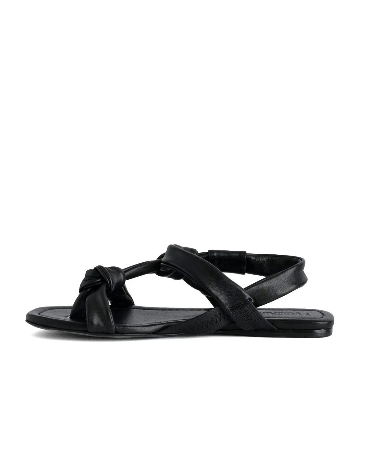 Forget Me Knot black leather sandals