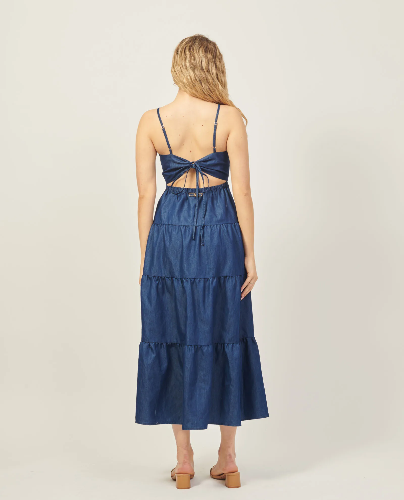 Fracomina regular fit long chambray dress.