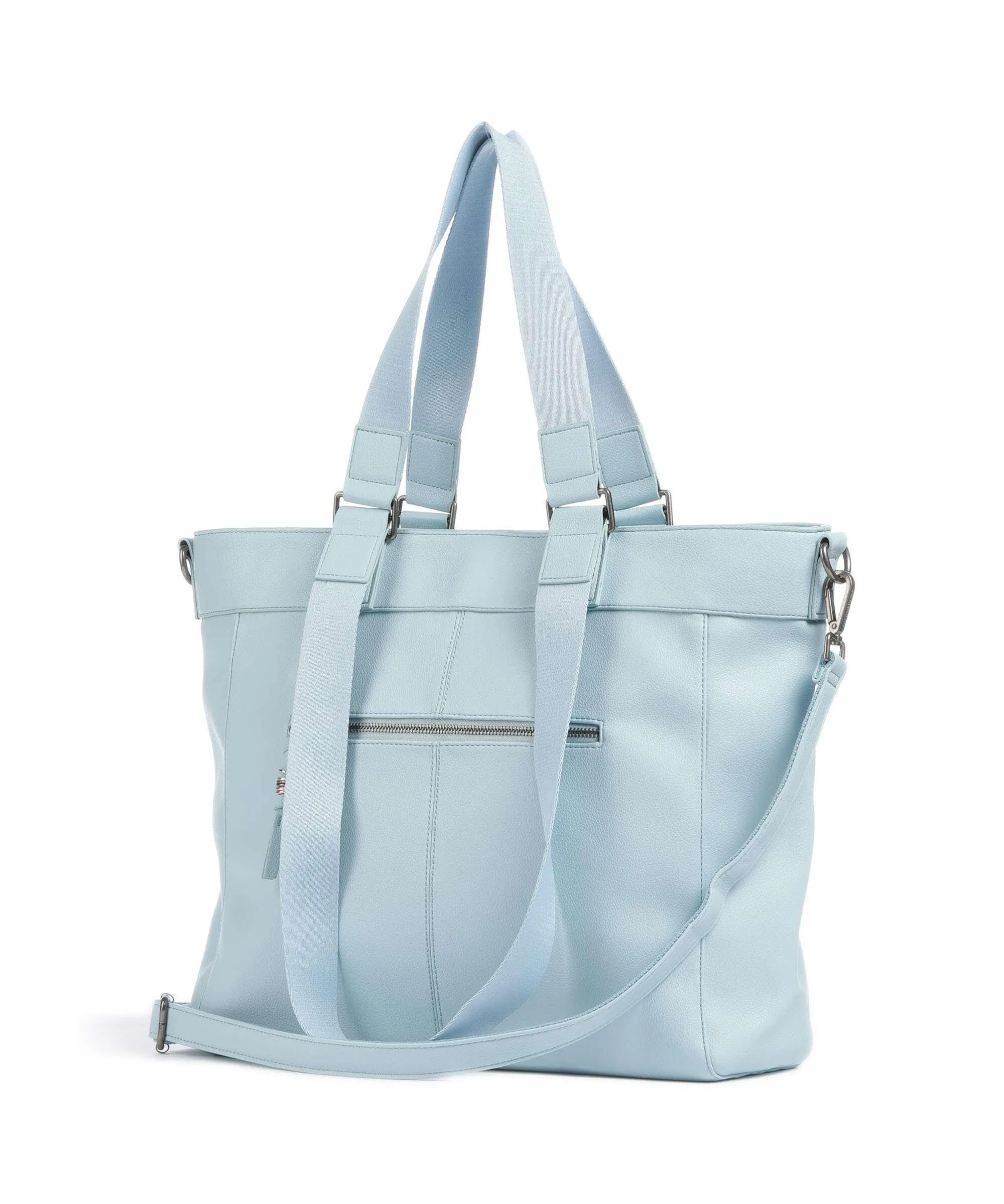 FredsBruder Keep on Smiling Light Blue Recycled Leather Shopper Bag
