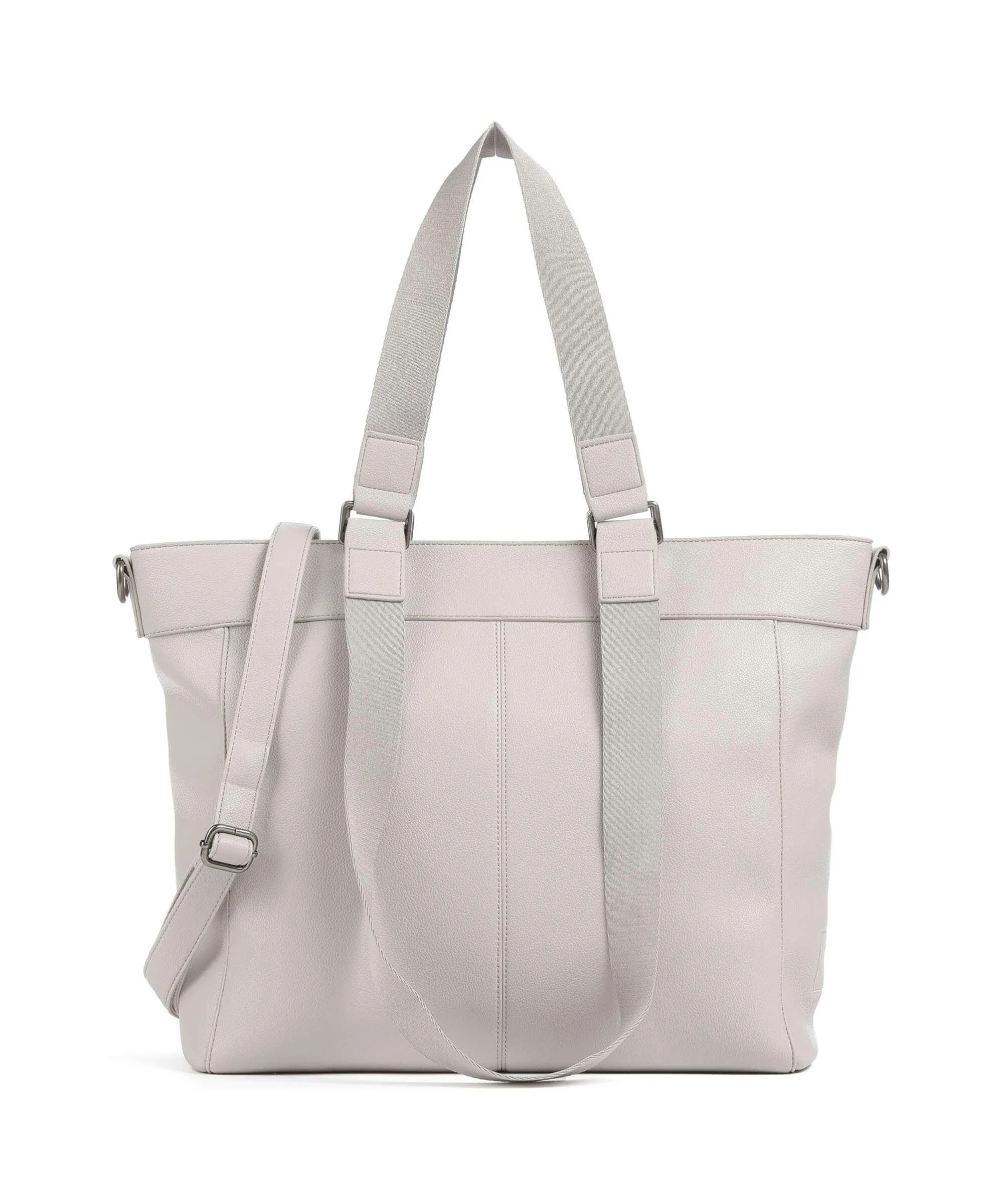 FredsBruder Keep on Smiling Light Grey Recycled Leather Shopper Bag