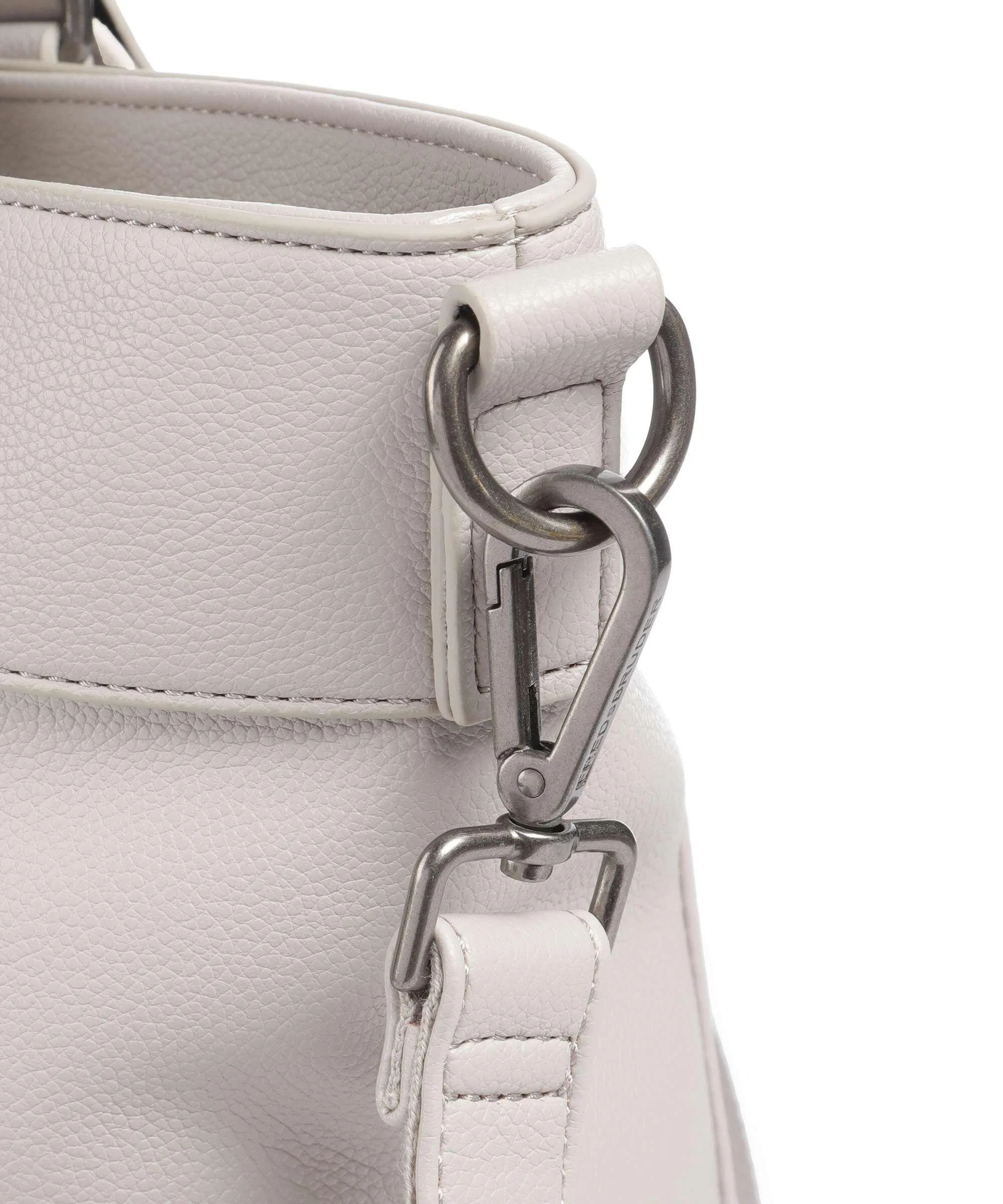 FredsBruder Keep on Smiling Light Grey Recycled Leather Shopper Bag
