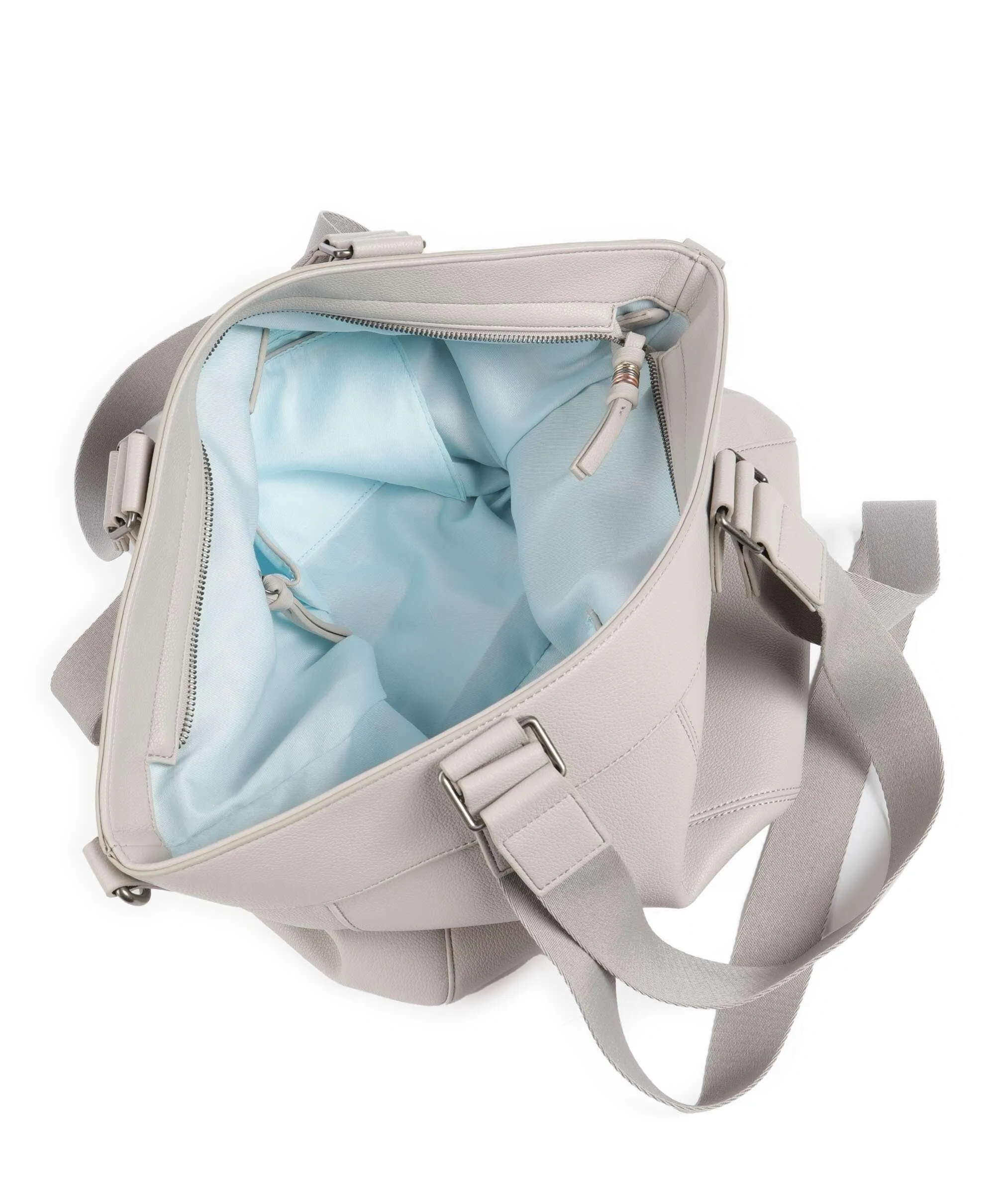 FredsBruder Keep on Smiling Light Grey Recycled Leather Shopper Bag