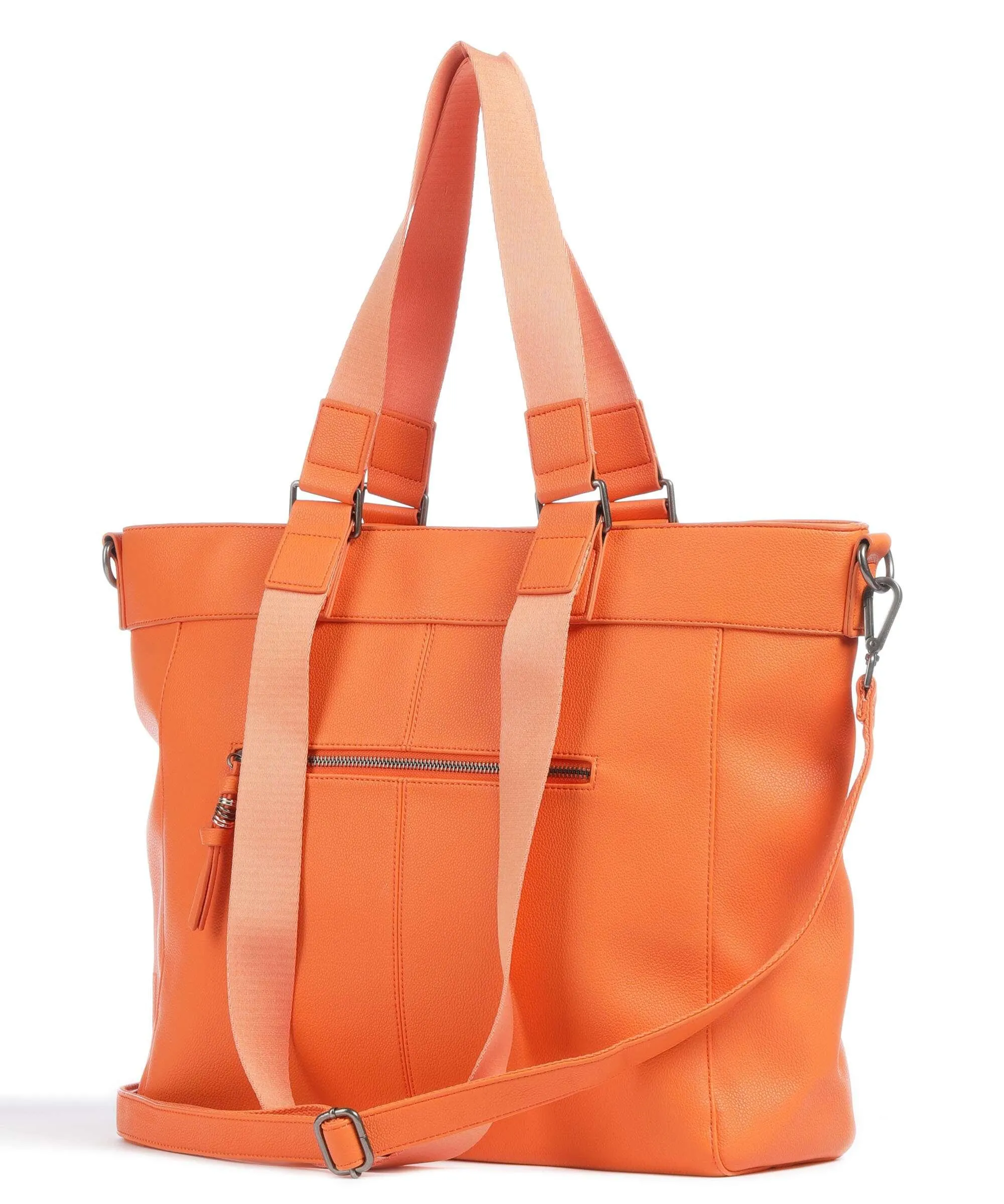 FredsBruder Keep on Smiling Orange Recycled Leather Shopper Bag