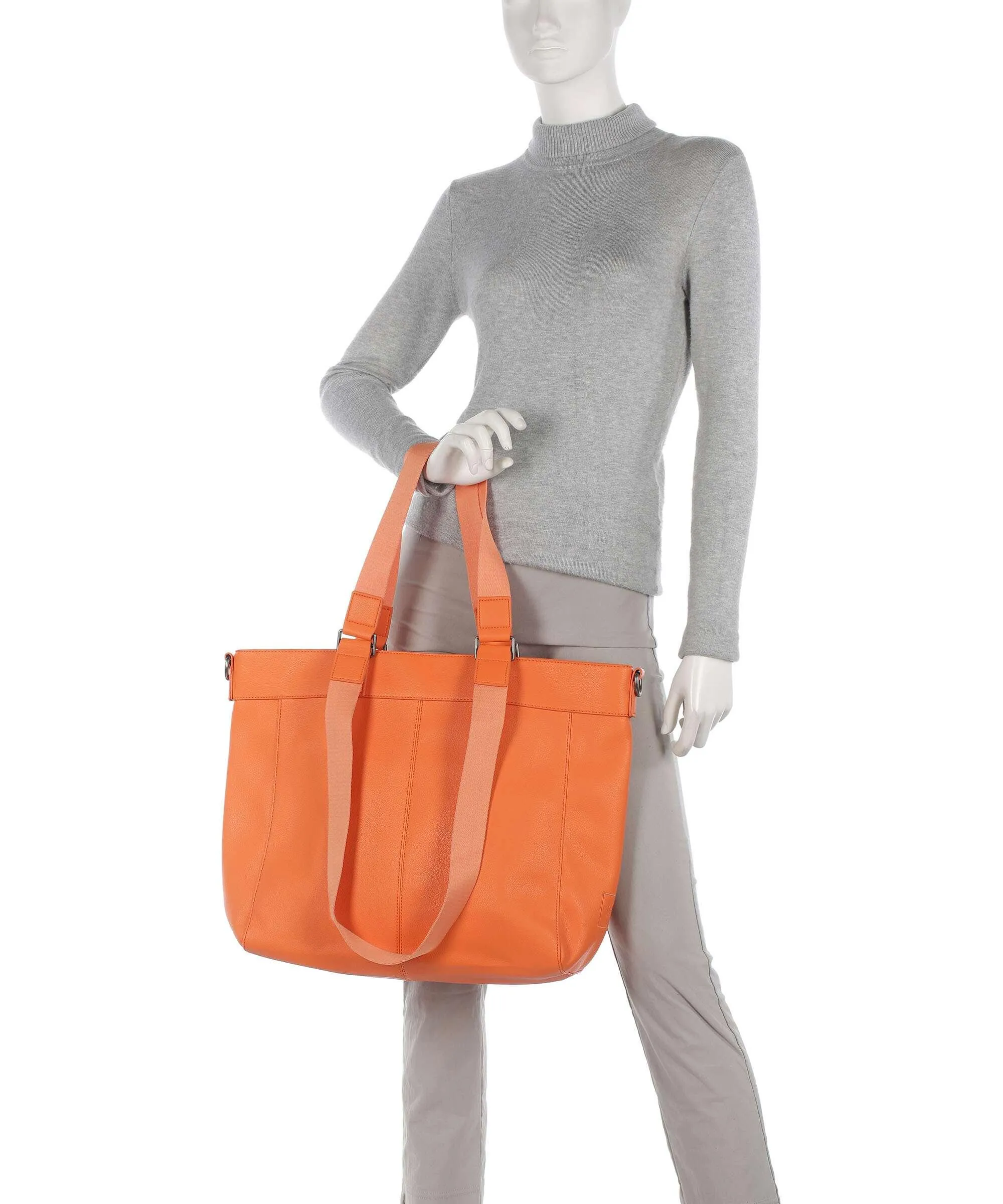 FredsBruder Keep on Smiling Orange Recycled Leather Shopper Bag
