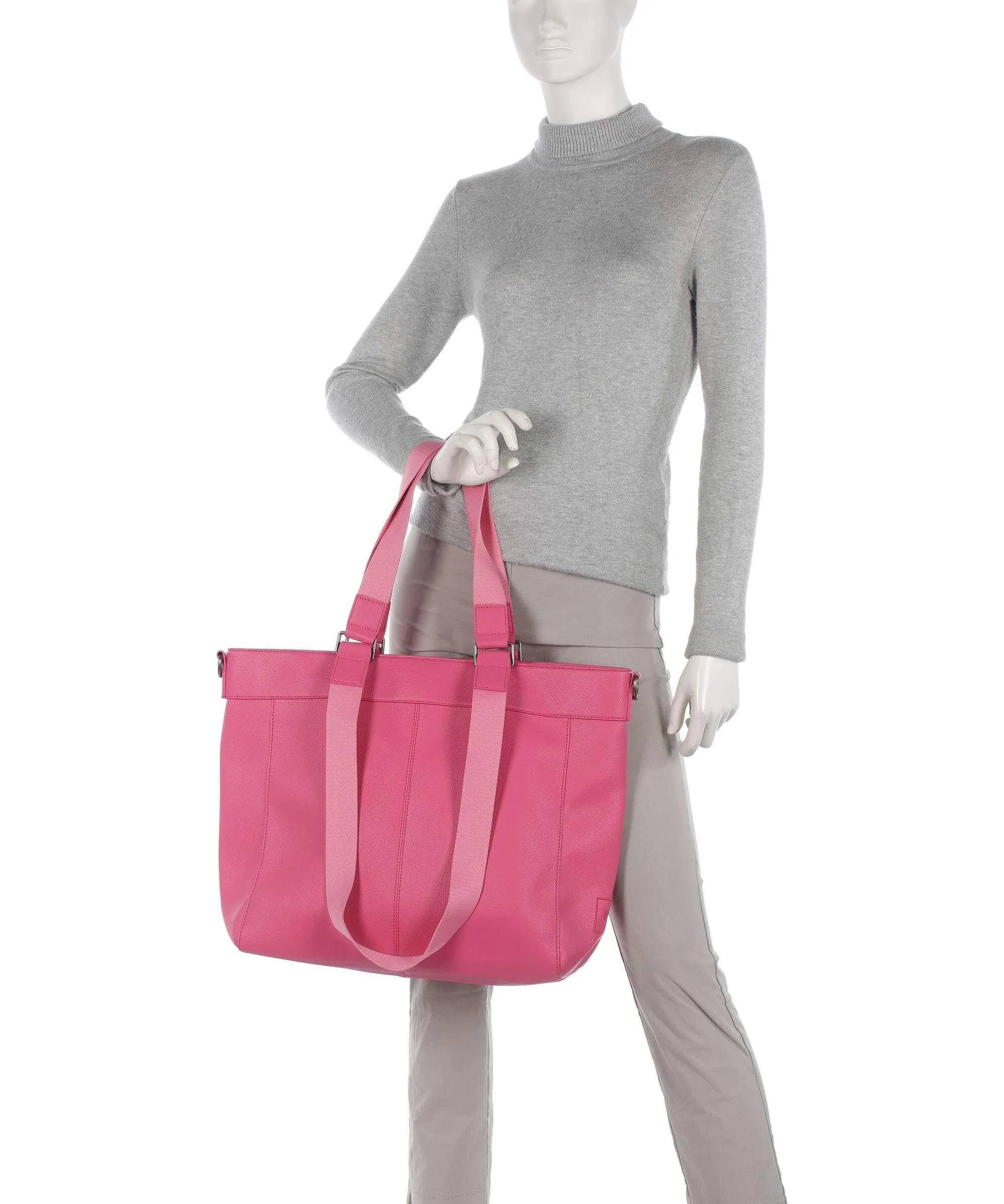 FredsBruder Keep on Smiling Pink Recycled Leather Shopper Bag