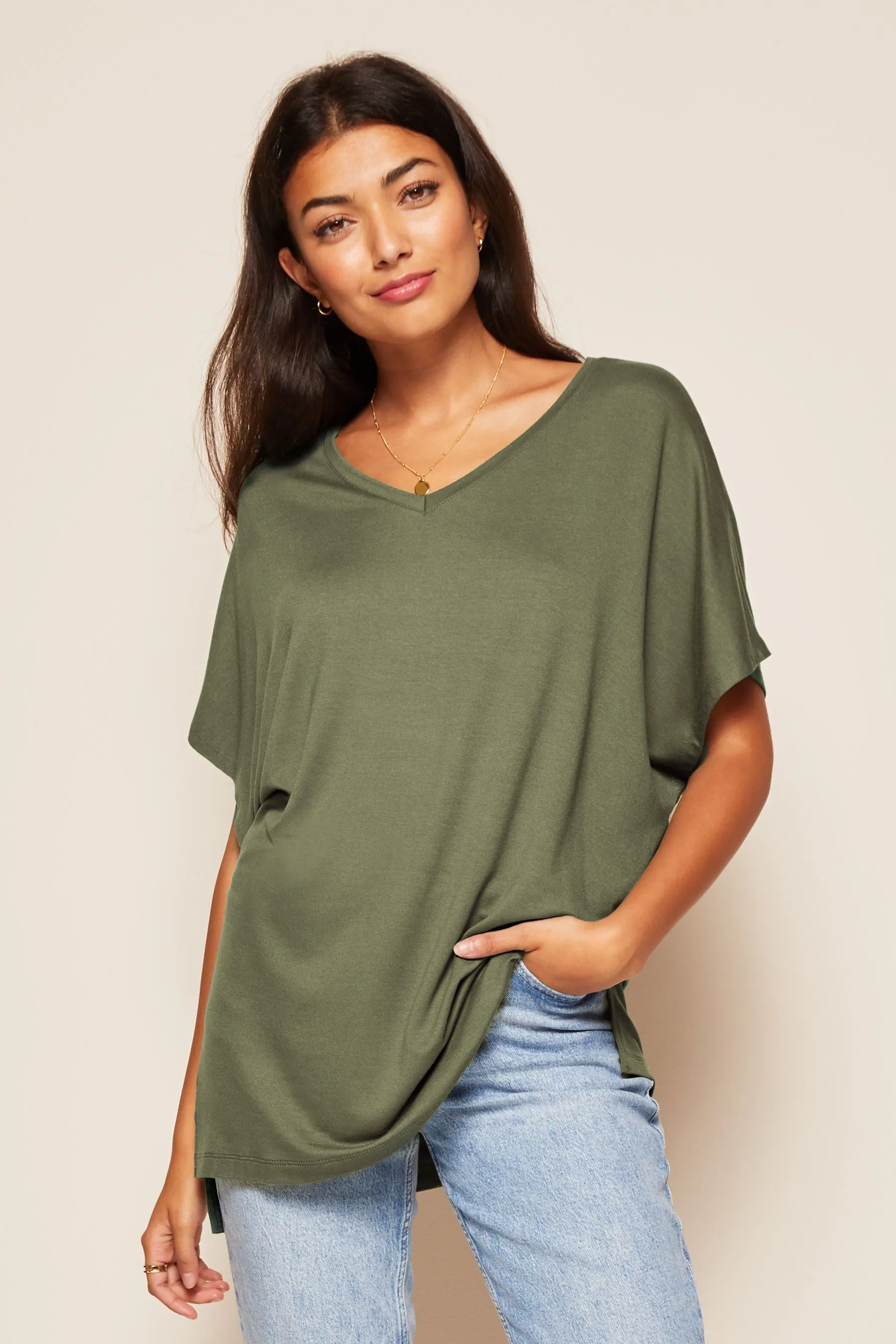Friends Like These - Top a tunica con Manica corta Scollo a V    