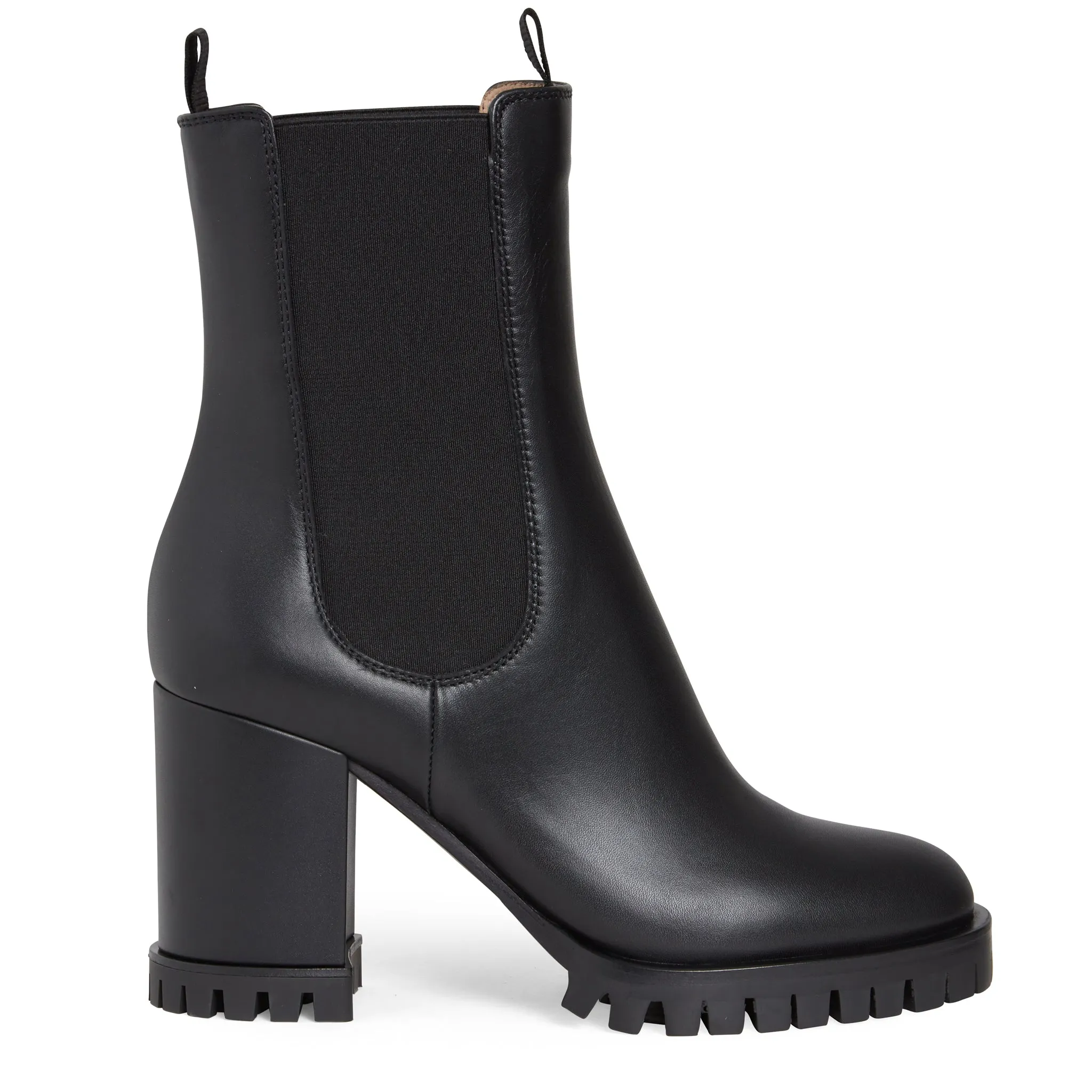 GIANVITO ROSSI Black Leather Ankle Boot