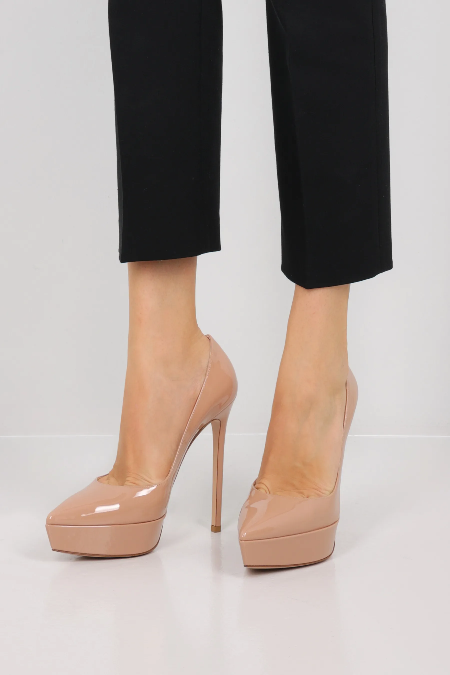 GIANVITO ROSSI high heel platform shoe in patent leather
