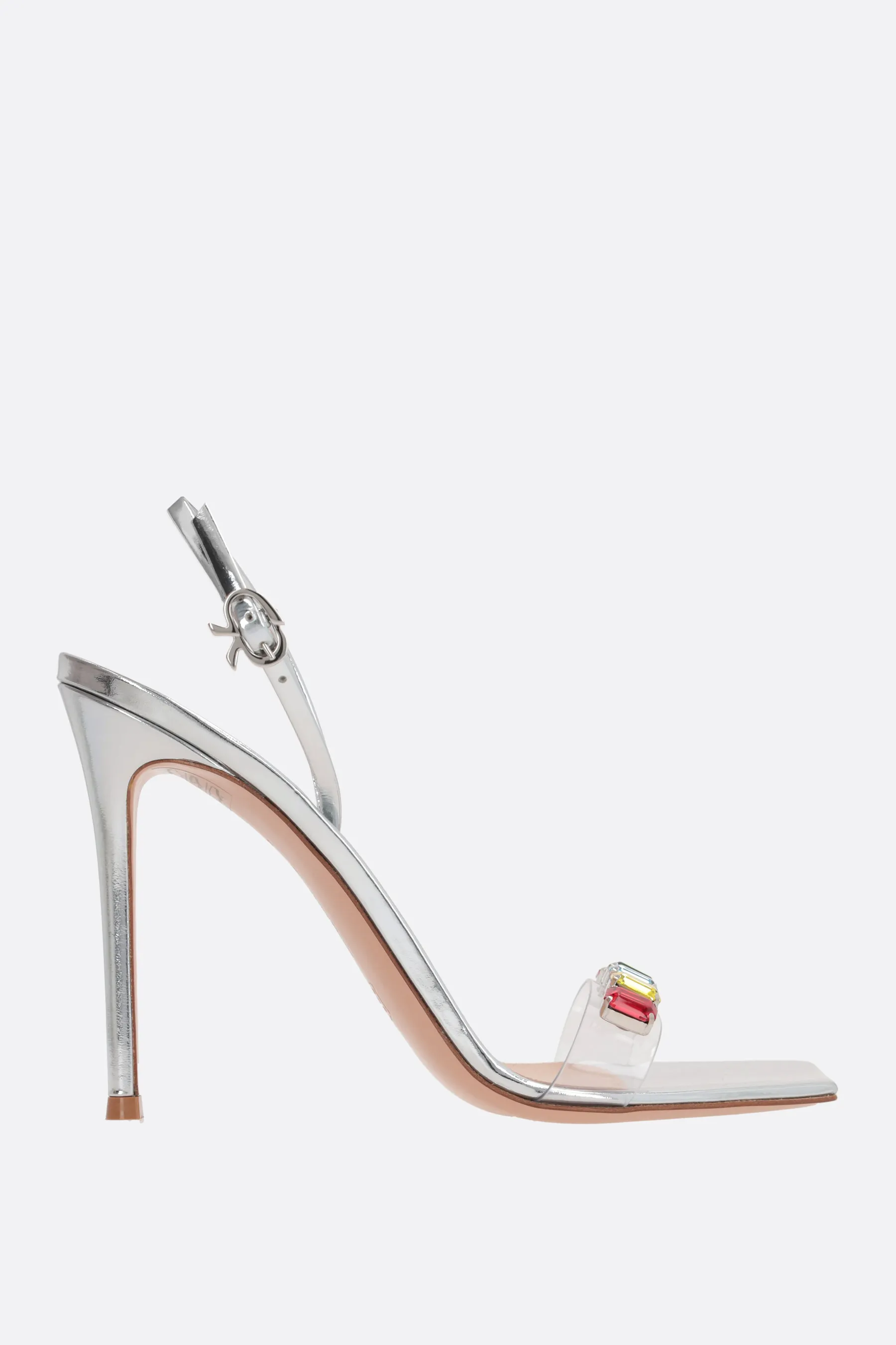 GIANVITO ROSSI Ribbon Candy sandal in laminated leather and plexiglass