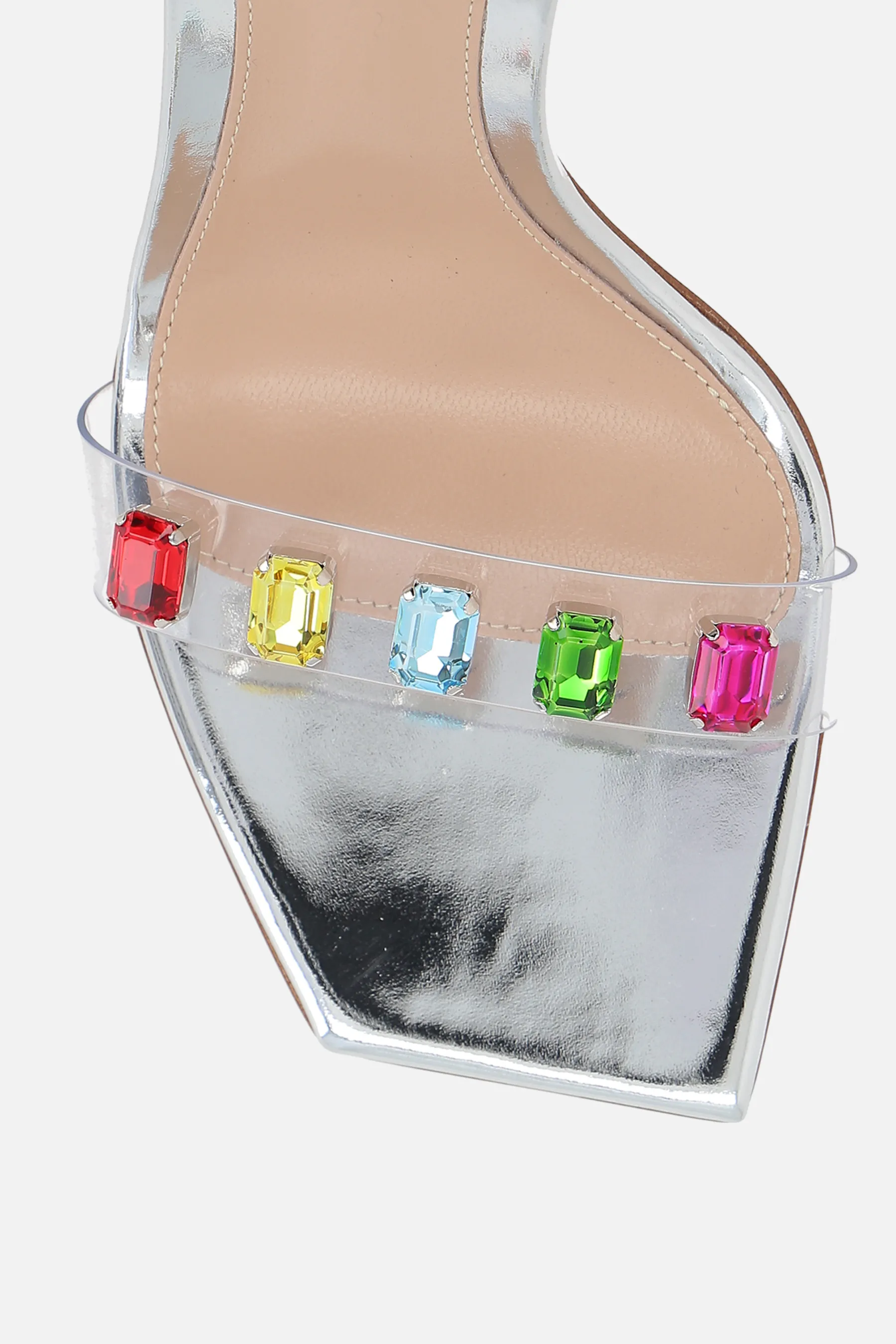 GIANVITO ROSSI Ribbon Candy sandal in laminated leather and plexiglass