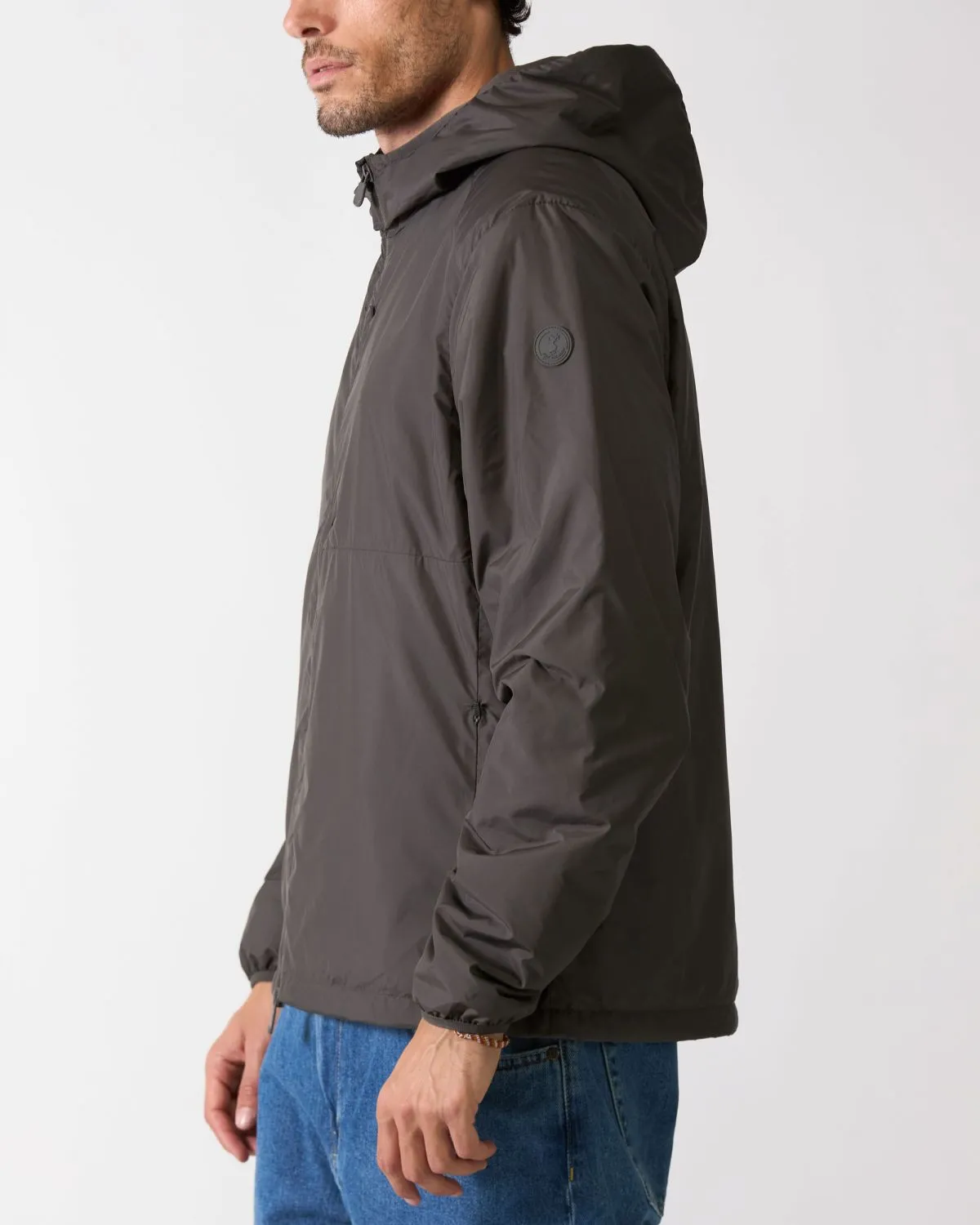Giubbotto David con cappuccio di colore cocoa brown
