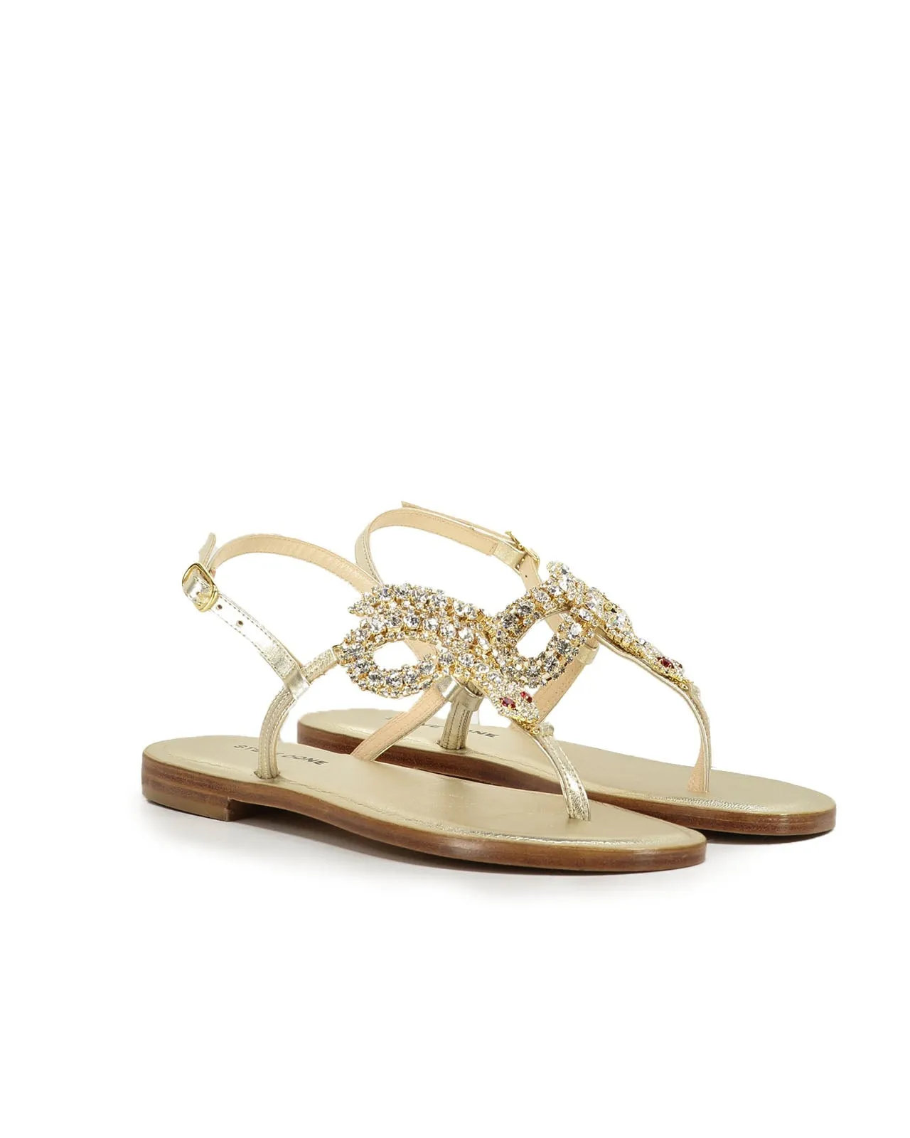 Gold Panarea Sandal with Snake