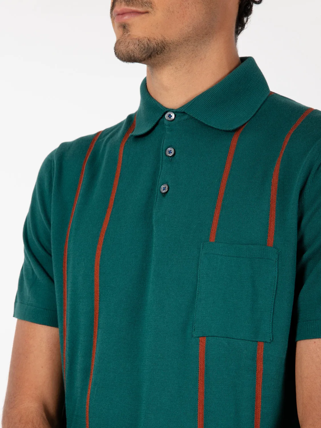 Green cotton polo shirt