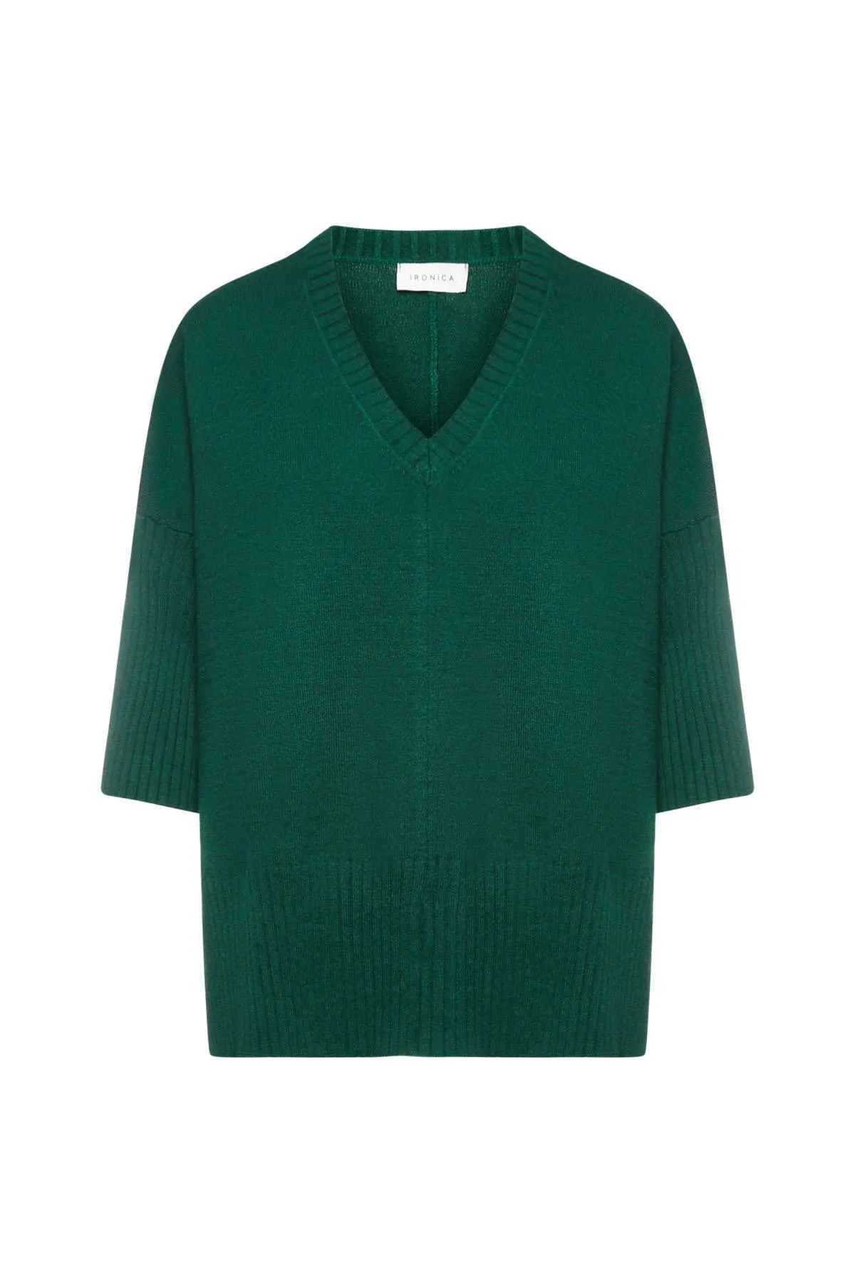 Green Sweater with 3/4 Sleeves