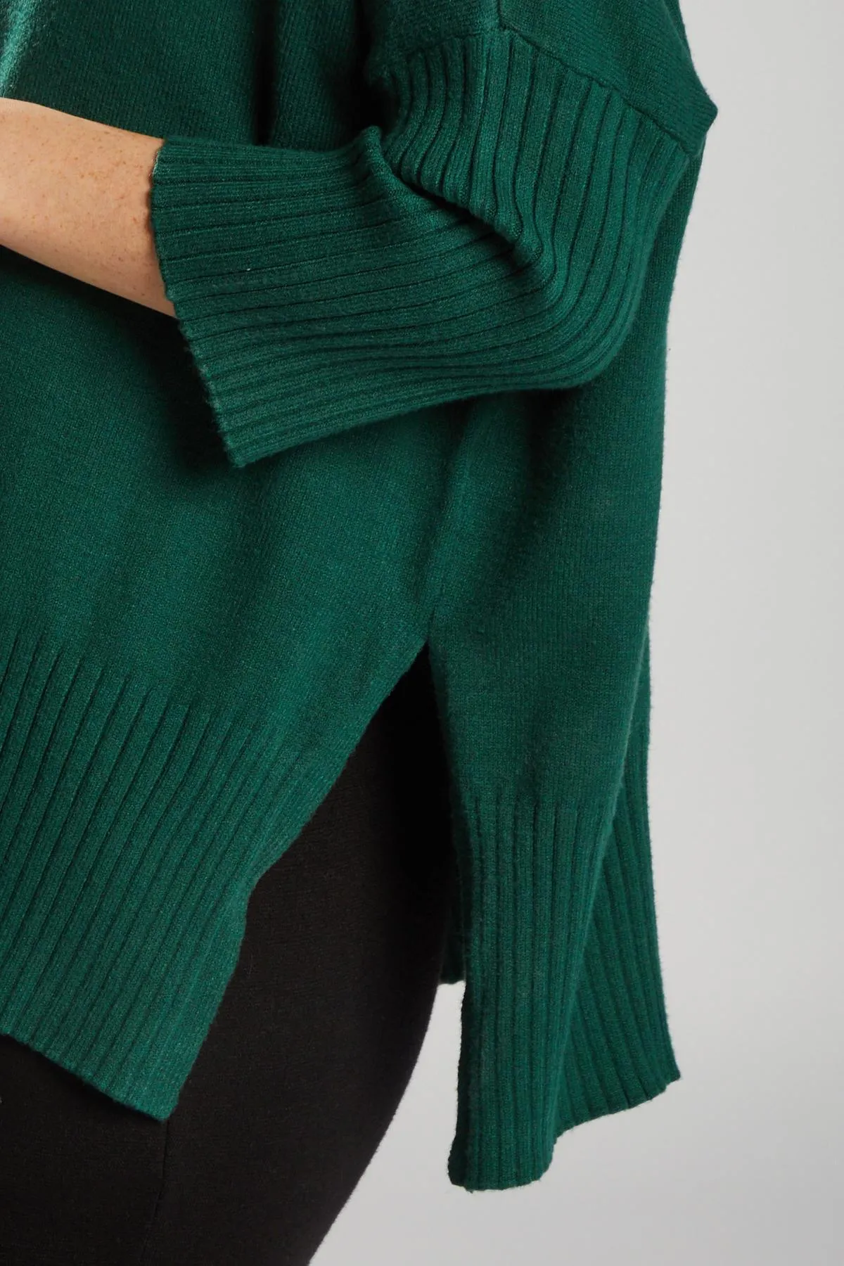 Green Sweater with 3/4 Sleeves