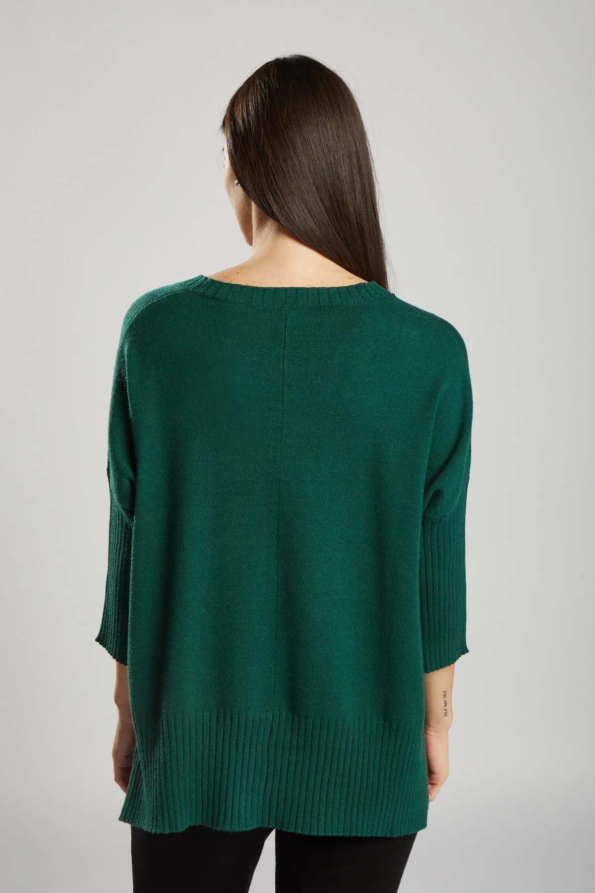 Green Sweater with 3/4 Sleeves