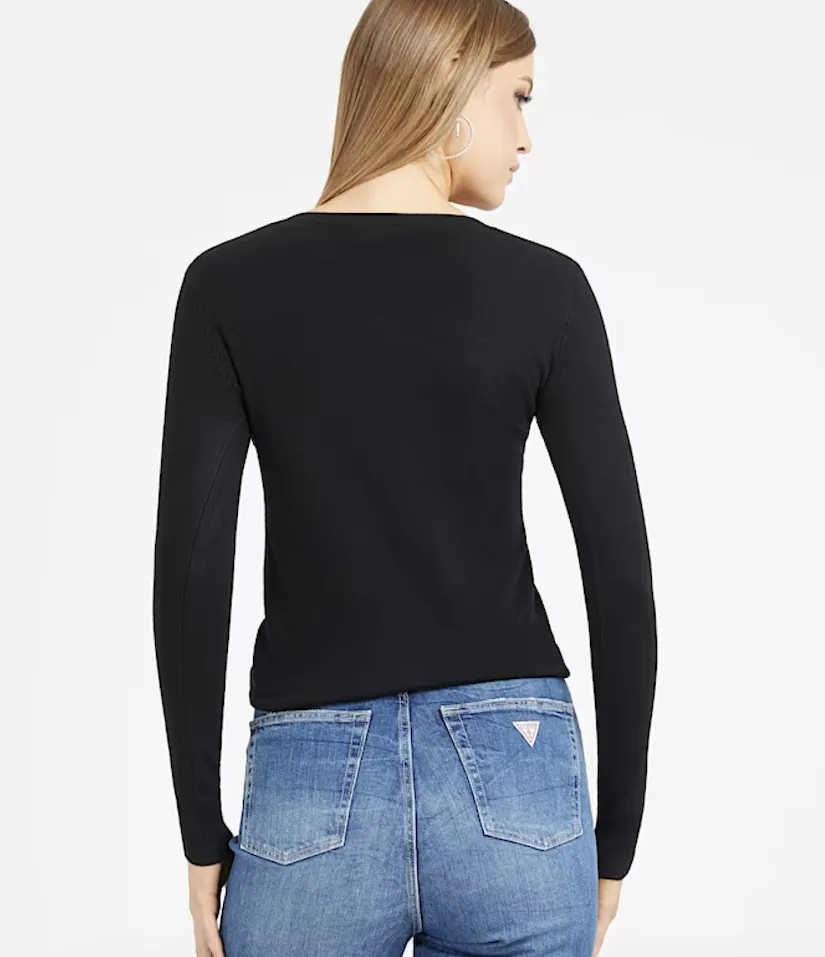 Guess women's sweater with rhinestones W3BR24Z2NQ2-JBLK