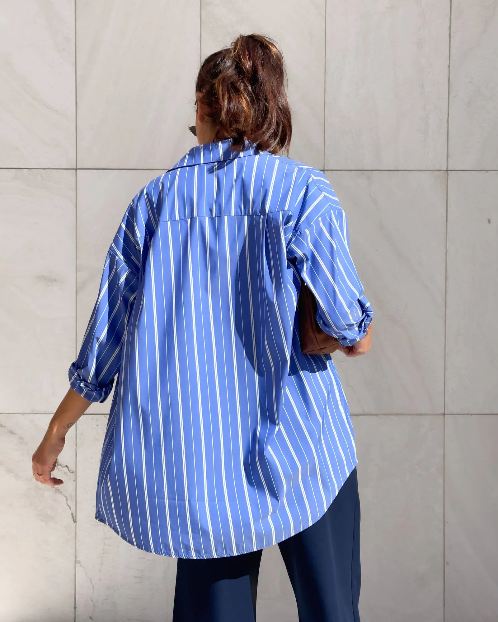 Heather Stripe Blue Shirt