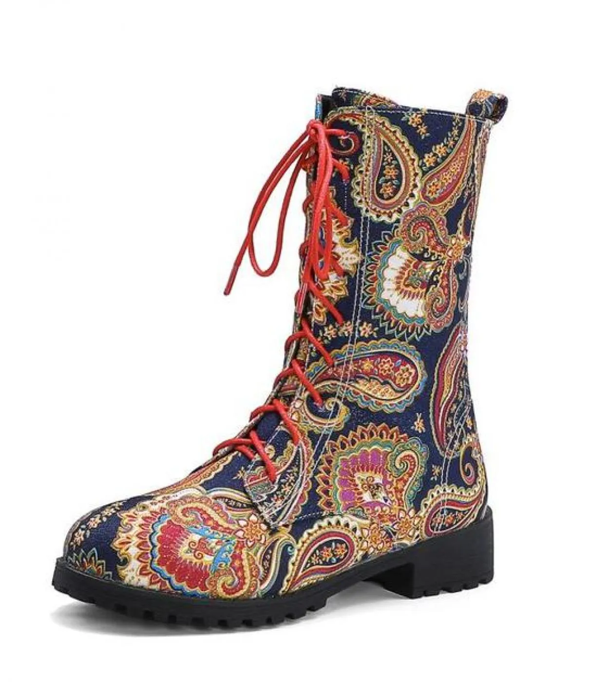 High-heeled ankle boots Women's winter shoes Embroidered women's boots Women's booties Women's boots with flowers