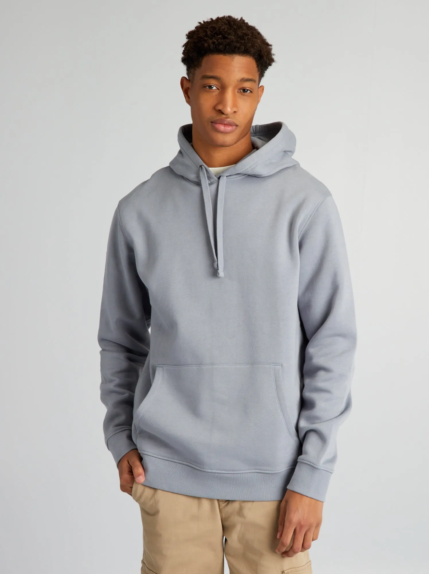 Hooded sweatshirt in plush fabric for people taller than 190 cm - BLUE