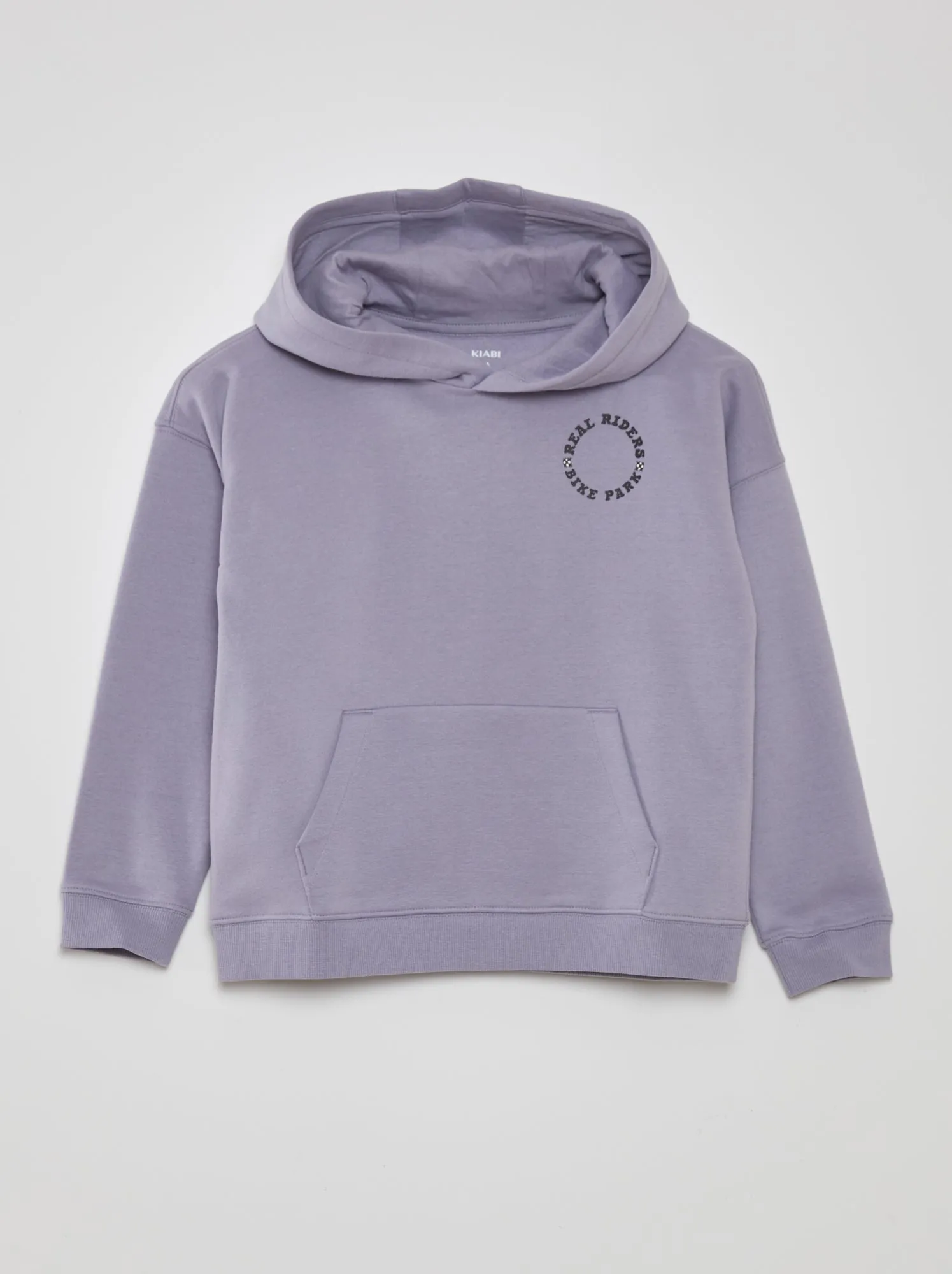 Hoodie with loose fit and kangaroo pocket - PURPLE
