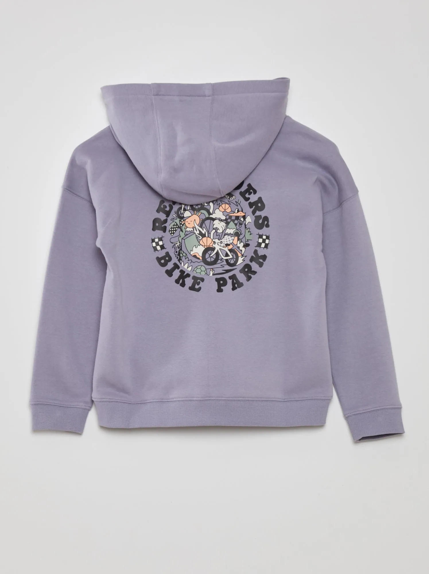 Hoodie with loose fit and kangaroo pocket - PURPLE