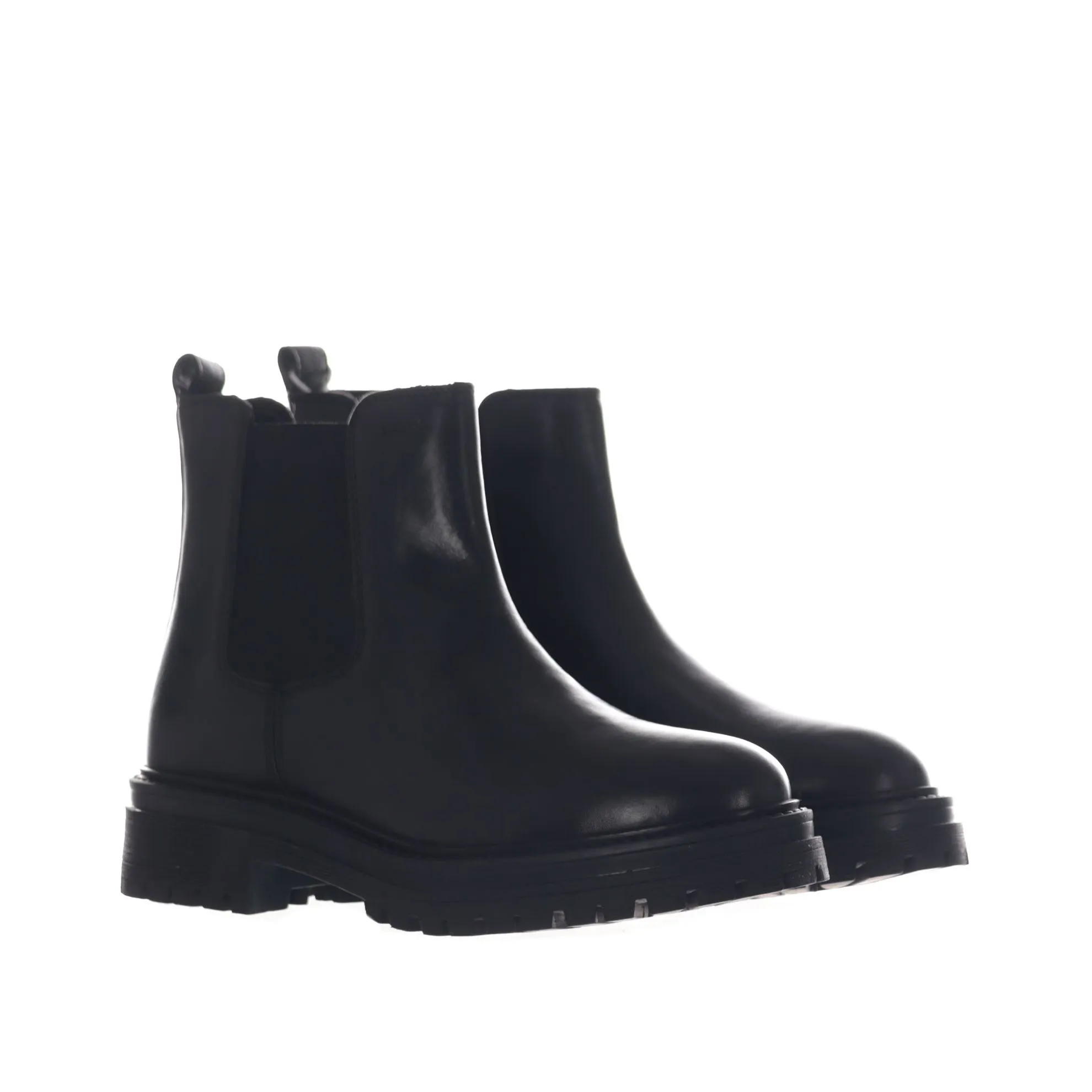 Iridescent leather Beatles ankle boots.