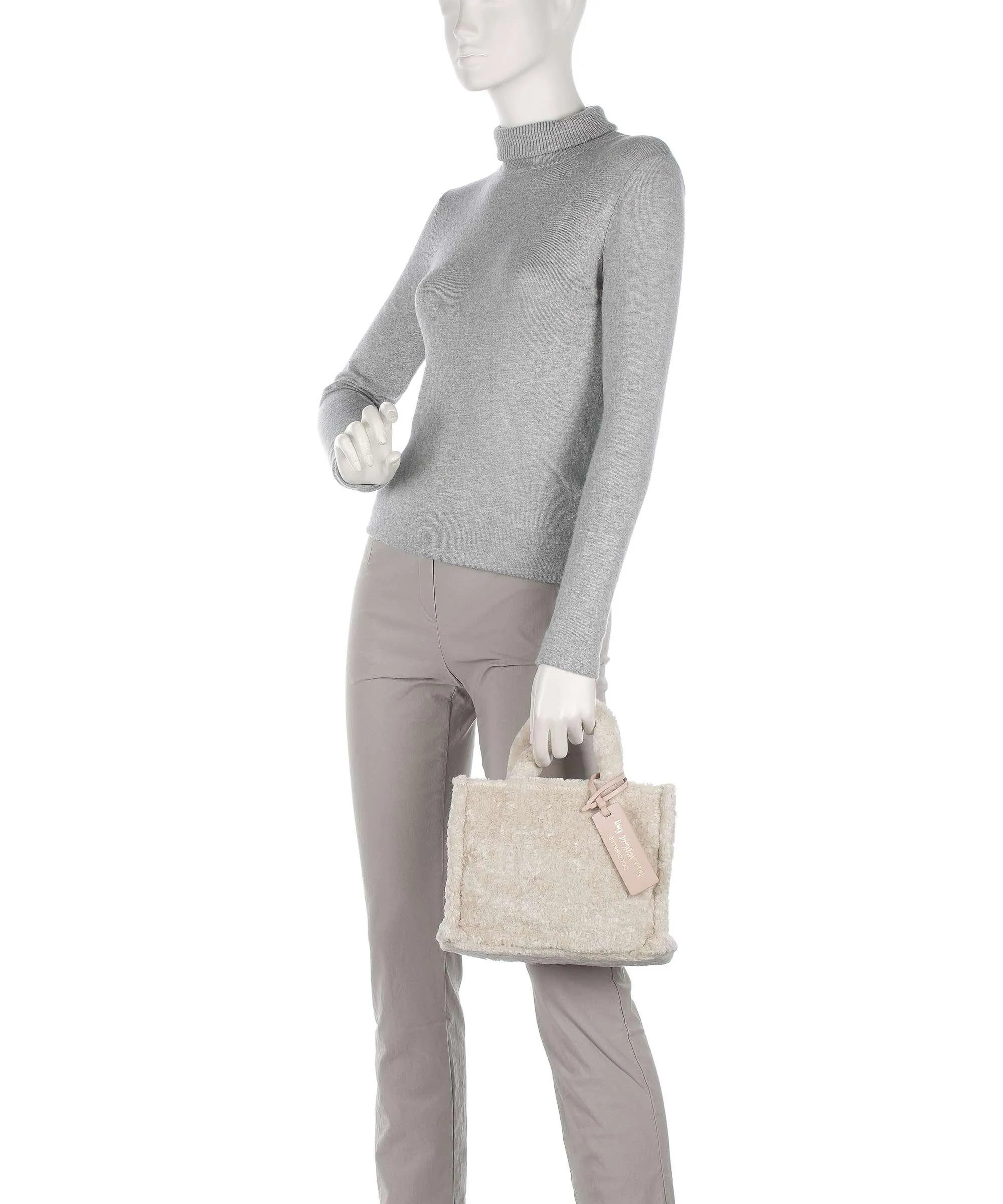 Ivory Faux Fur Never Without Bag Astrak Handbag