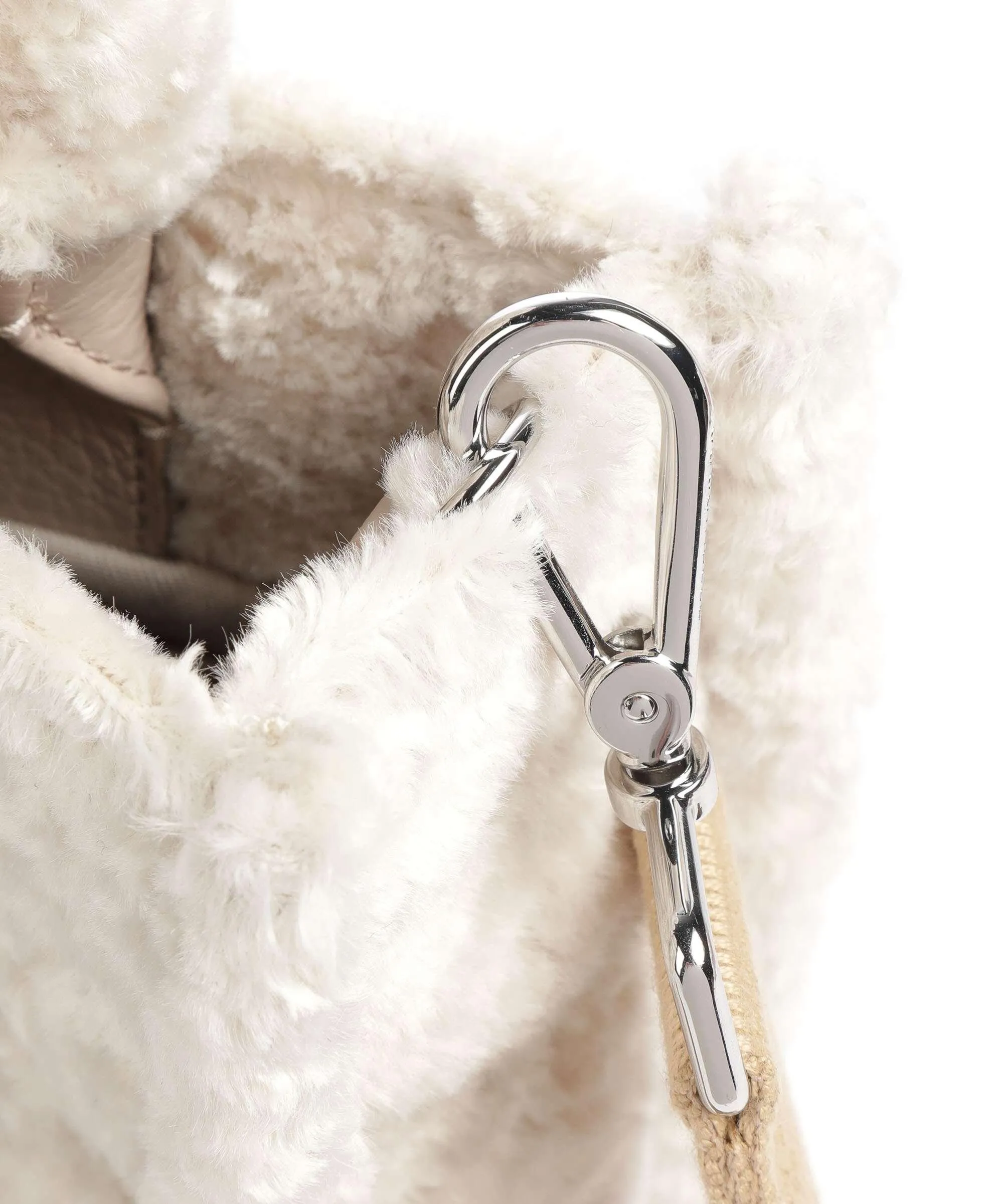Ivory Faux Fur Never Without Bag Astrak Handbag