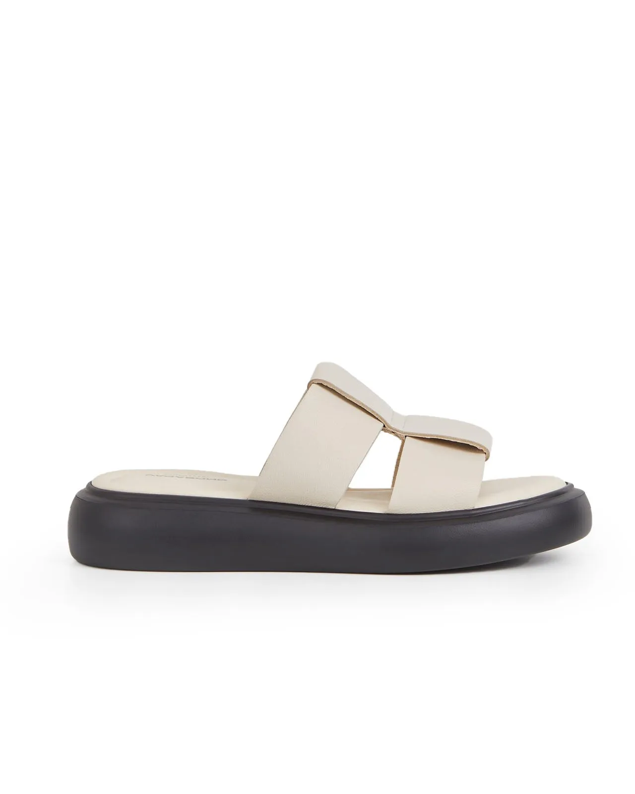 ivory leather Blenda flatform sandal