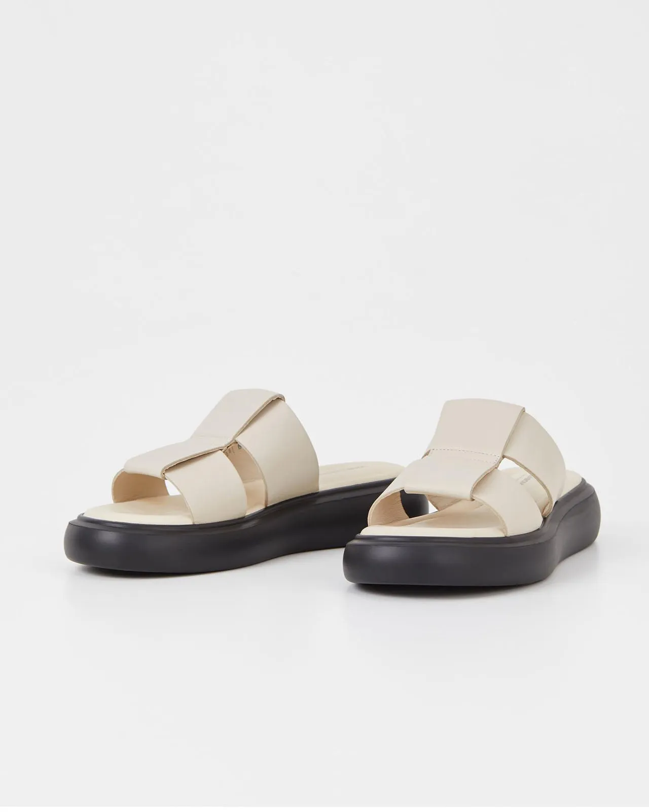 ivory leather Blenda flatform sandal