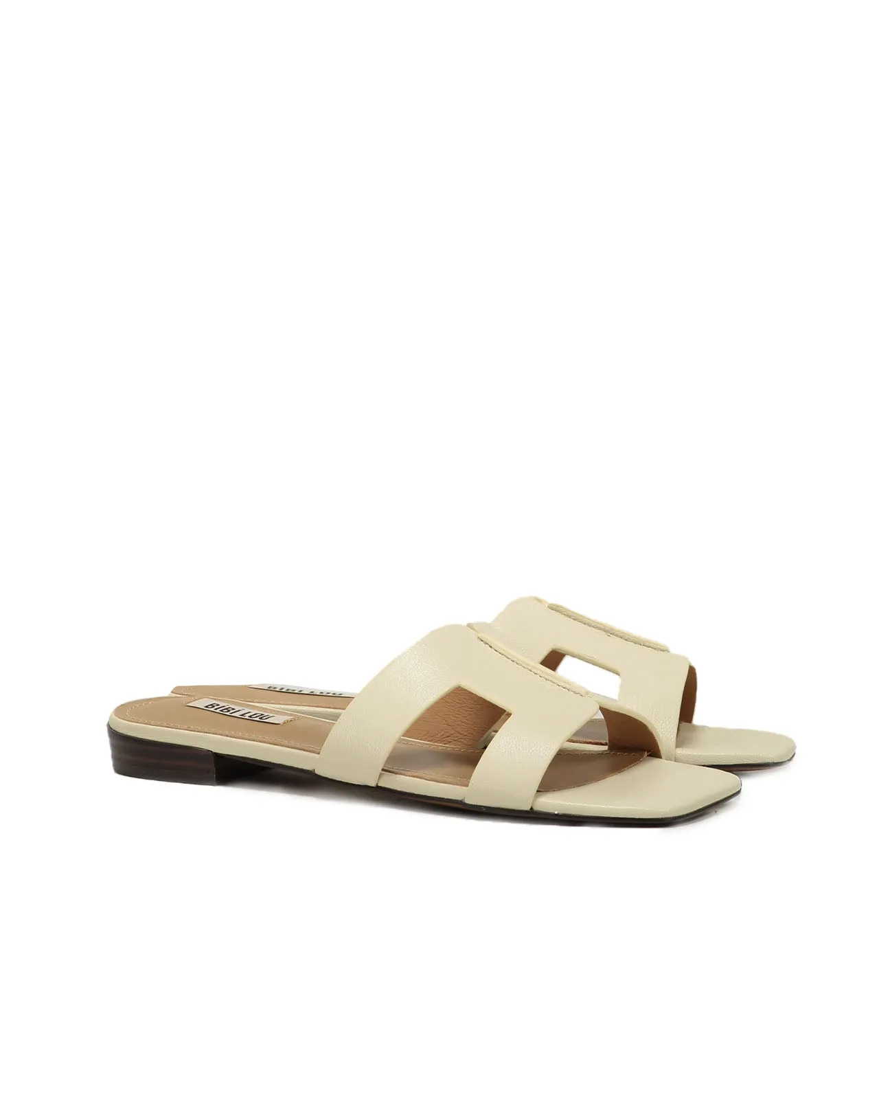 Ivory leather H ciabatta